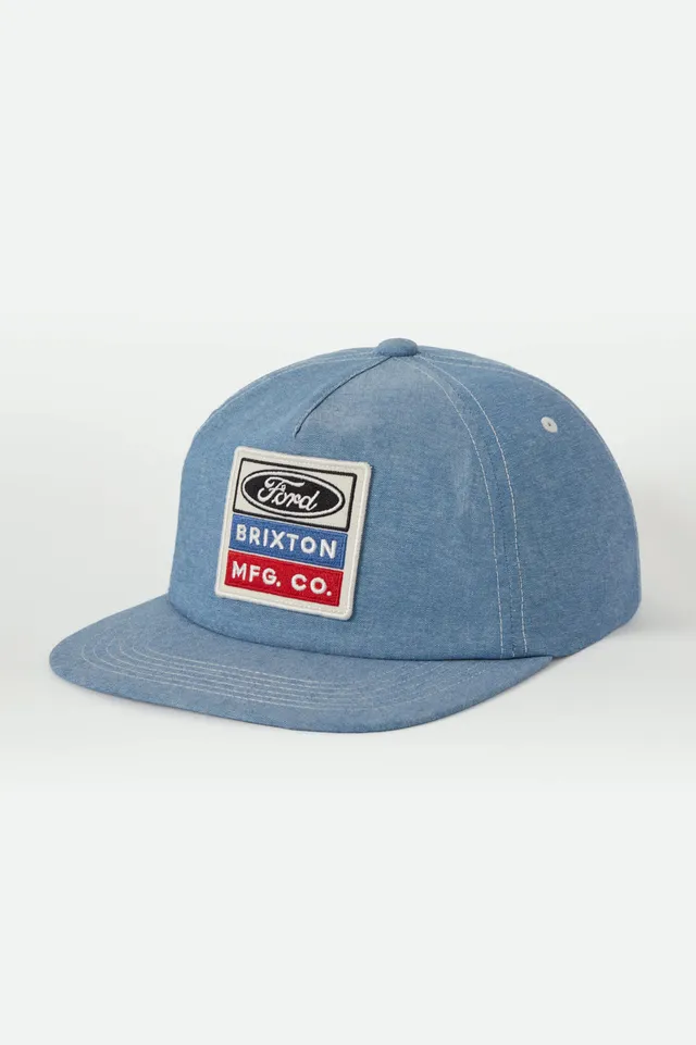 brixton-ford-service-dept-snapback-cap-blue-chambray-baumwolle image 1