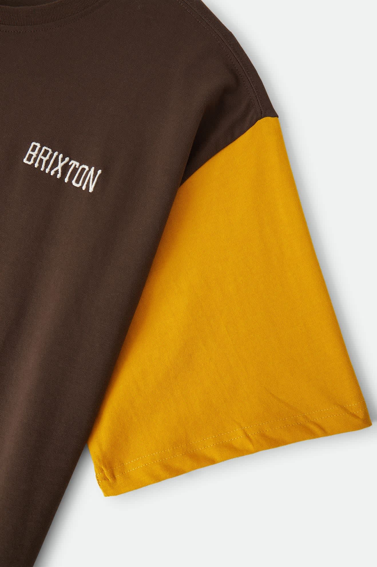 brixton-boxy-baseball-t-shirt-walnut-brown-golden-hour image 8