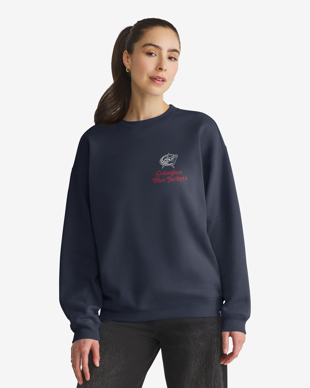 47-headline-crew-columbus-blue-jackets-sweatshirt-damen-navy image 2