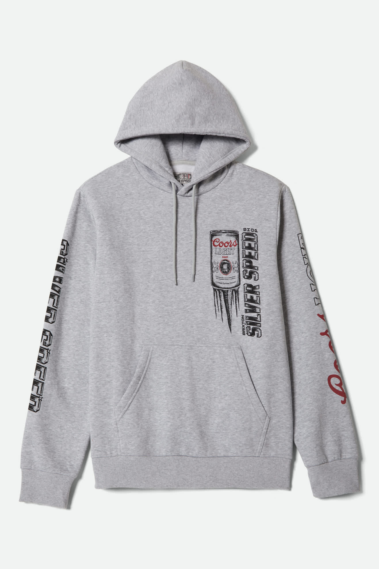 brixton-coors-light-silver-speed-hoodie-heather-grey image 1