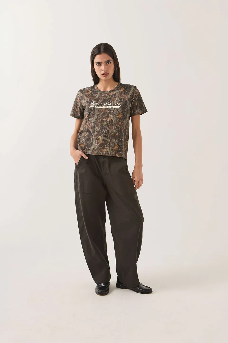 ford-x-brixton-t-shirt-boxwood-green-print-shirt-baumwolle image 1