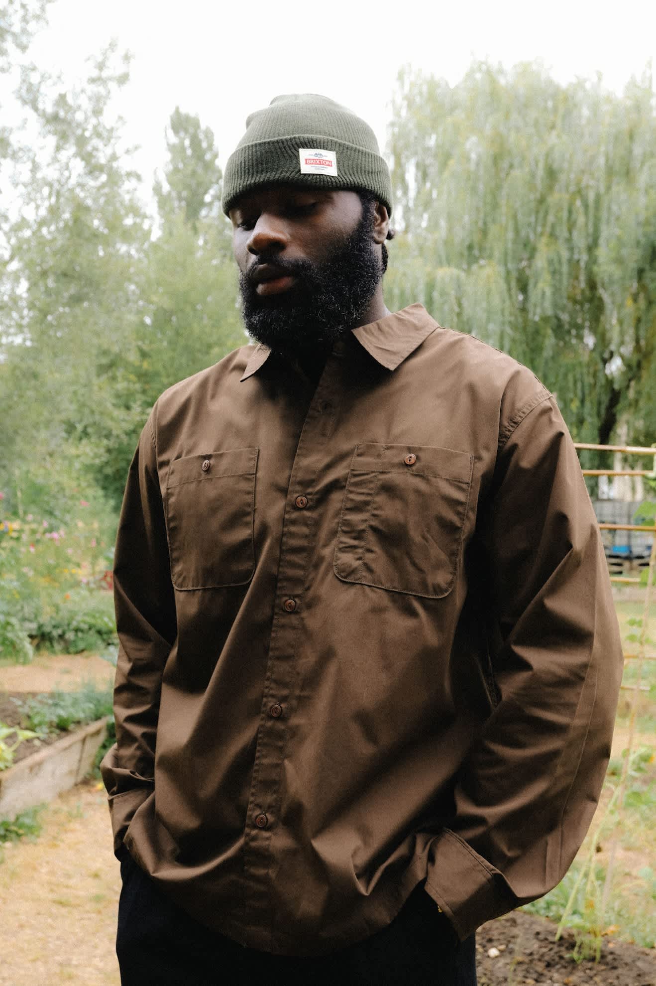 brixton-trademark-beanie-m-tze-dark-olive-recycling image 2