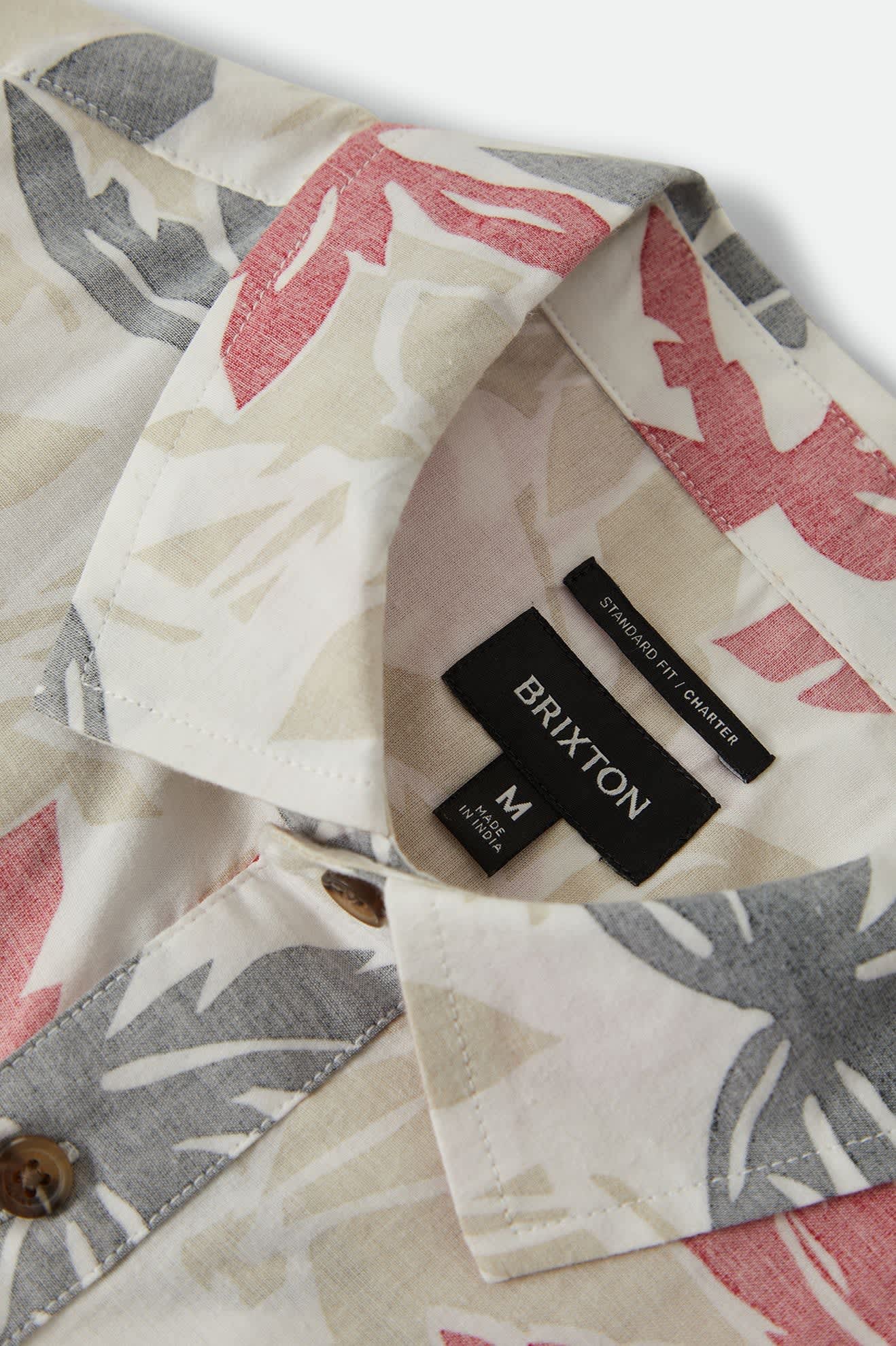 brixton-charter-print-kurzarmhemd-off-white-palm-floral image 2