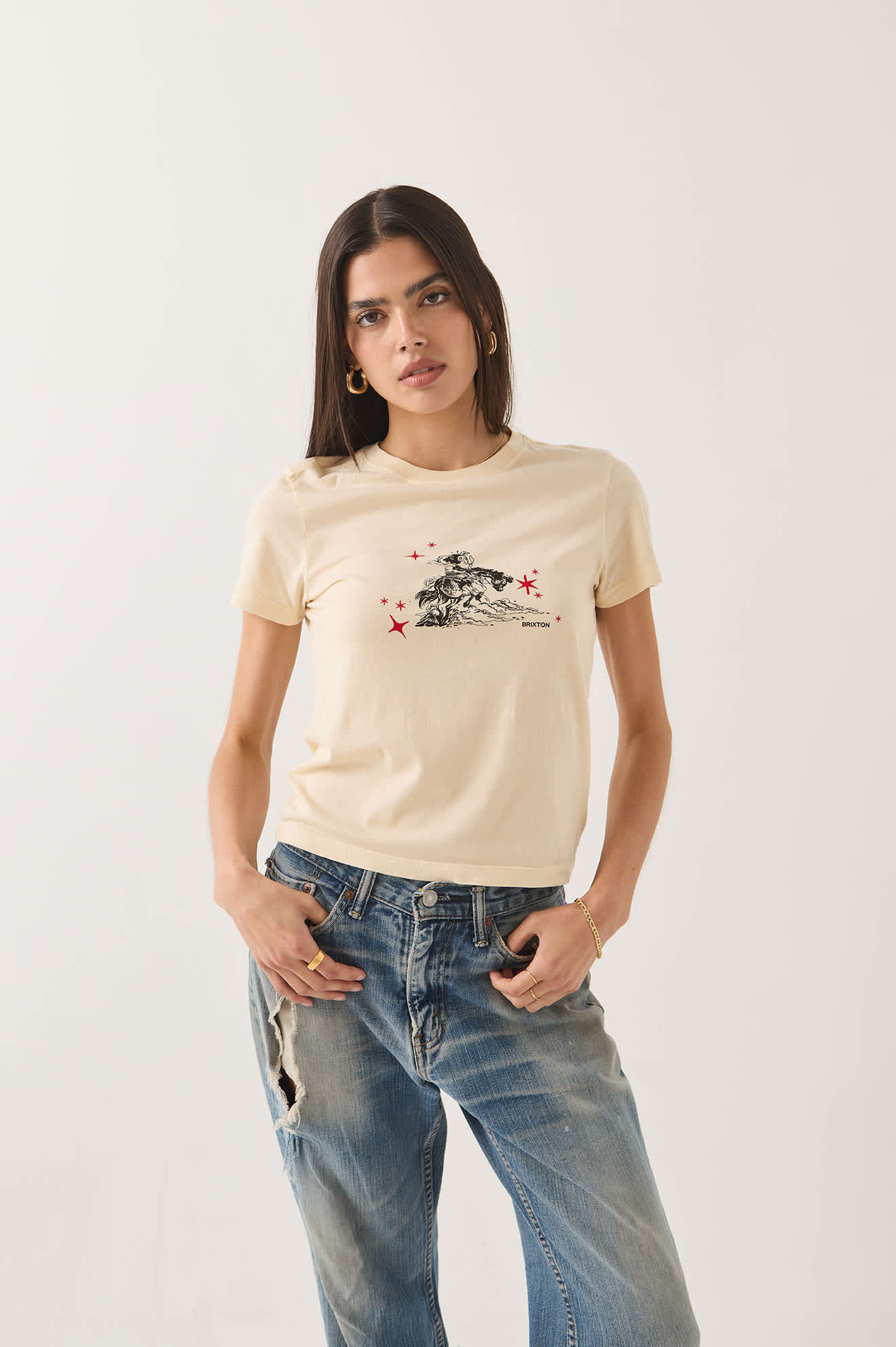 brixton-mid-century-ranch-slim-crew-t-shirt-whitecap-baumwolle image 5