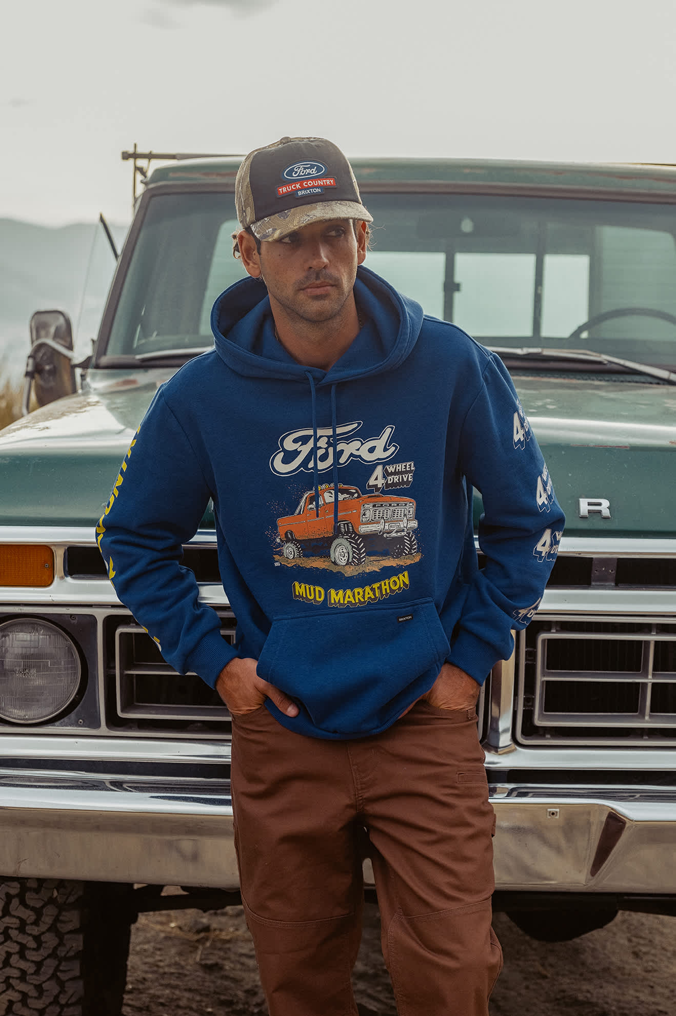 brixton-ford-mud-marathon-hoodie-ford-blue-herren image 3