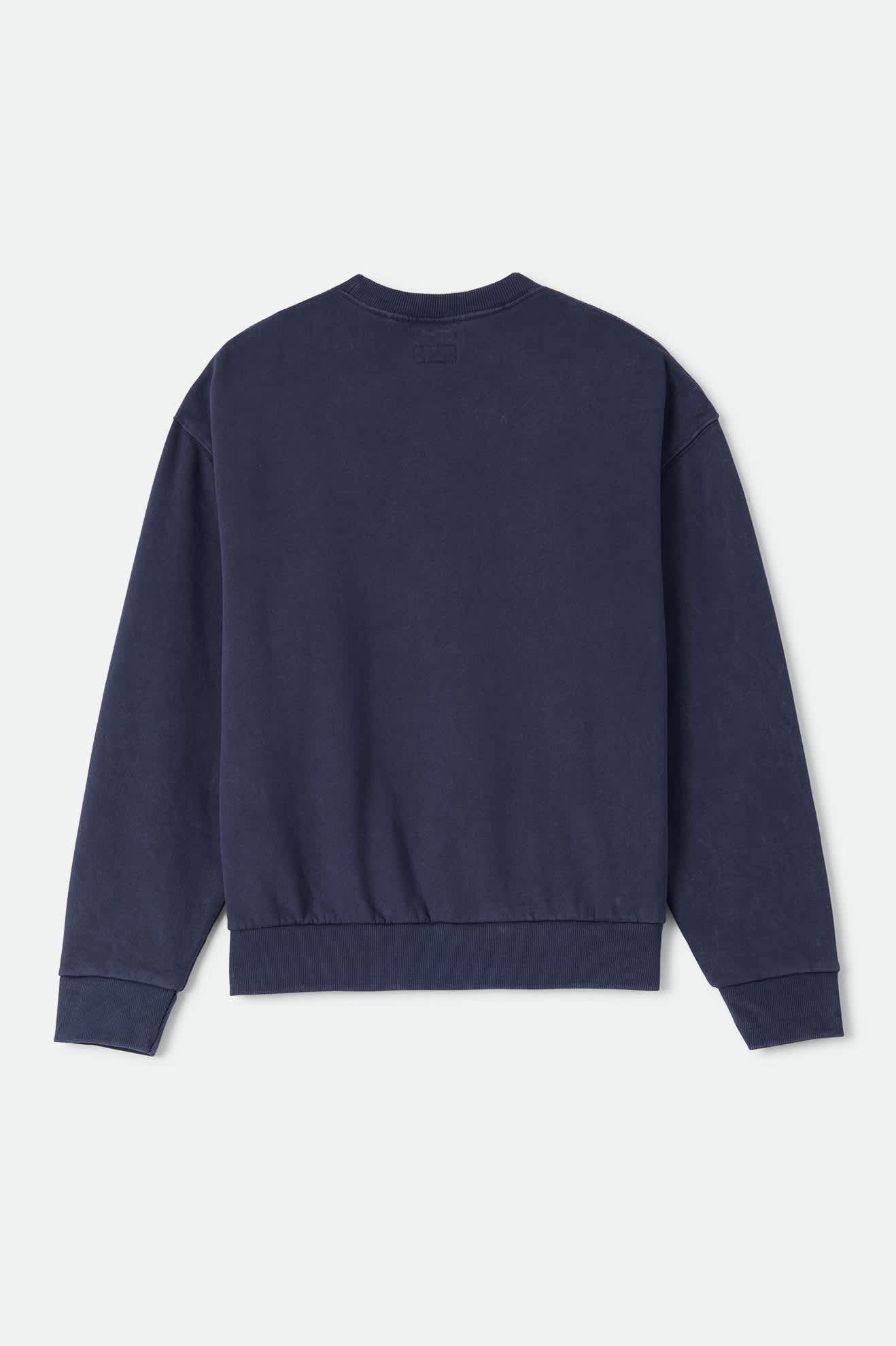 brixton-baseline-crew-fleece-sweatshirt-washed-navy image 2