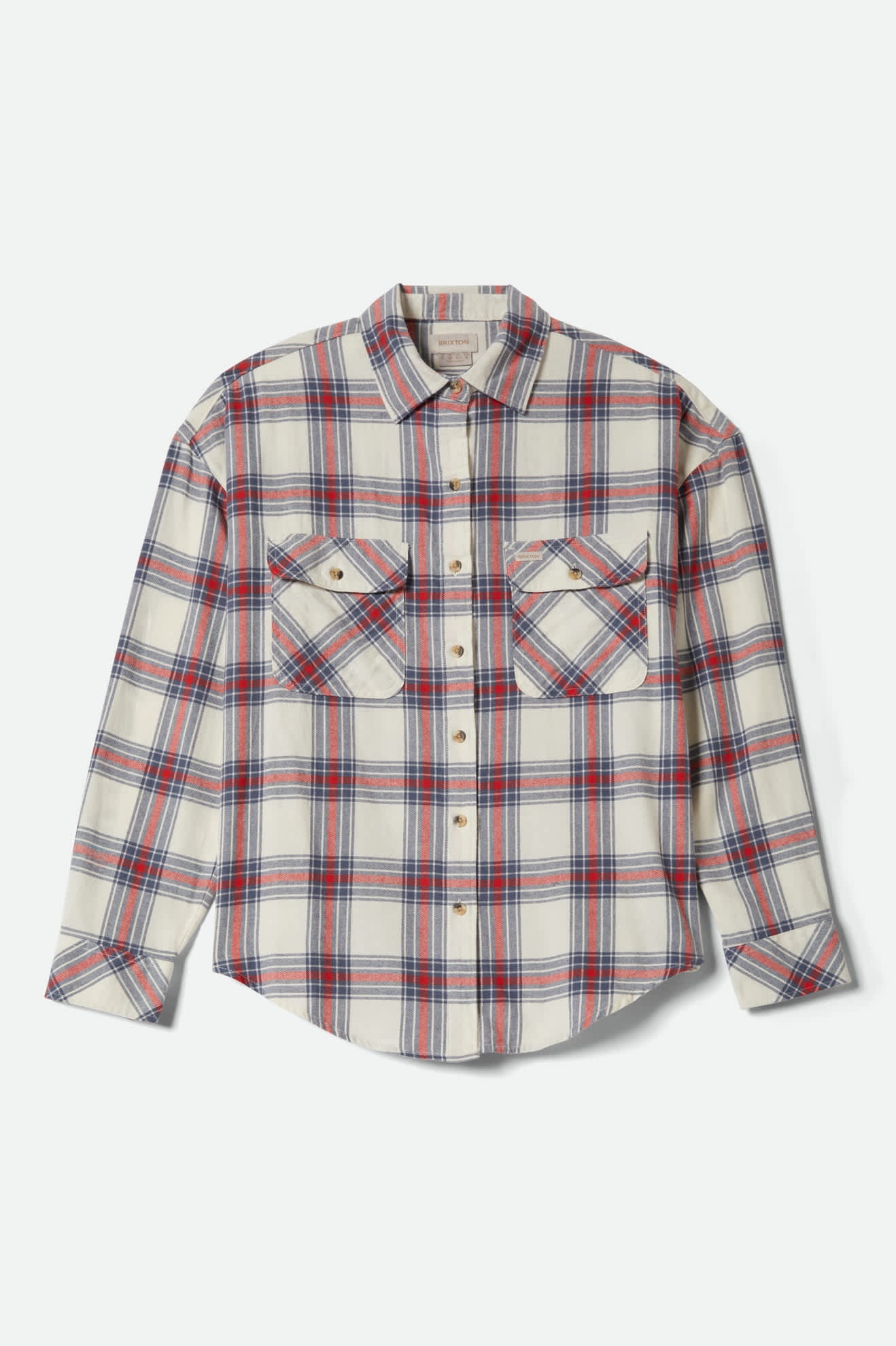 brixton-bowery-vintage-overshirt-damen-off-white-flanell image 1