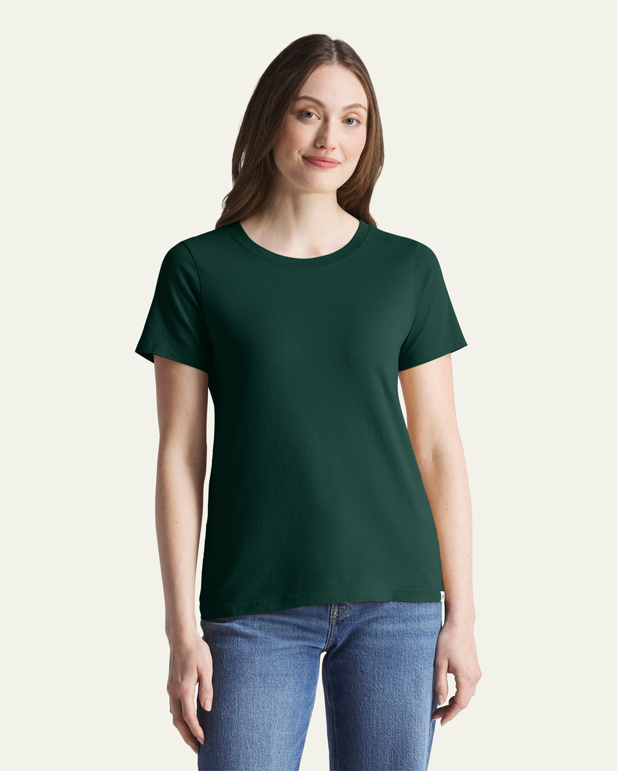47-basics-everyday-t-shirt-dark-green-damen-baumwolle image 1