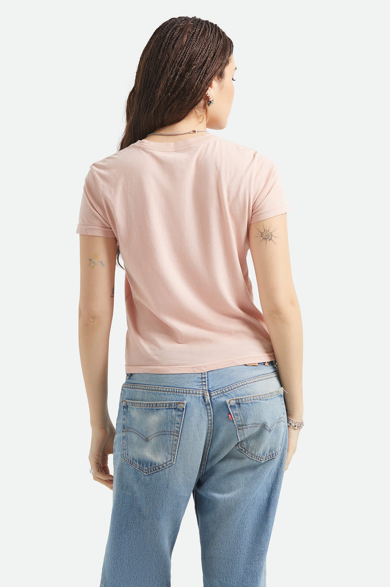 brixton-pony-club-slim-crew-t-shirt-silver-pink-print image 4