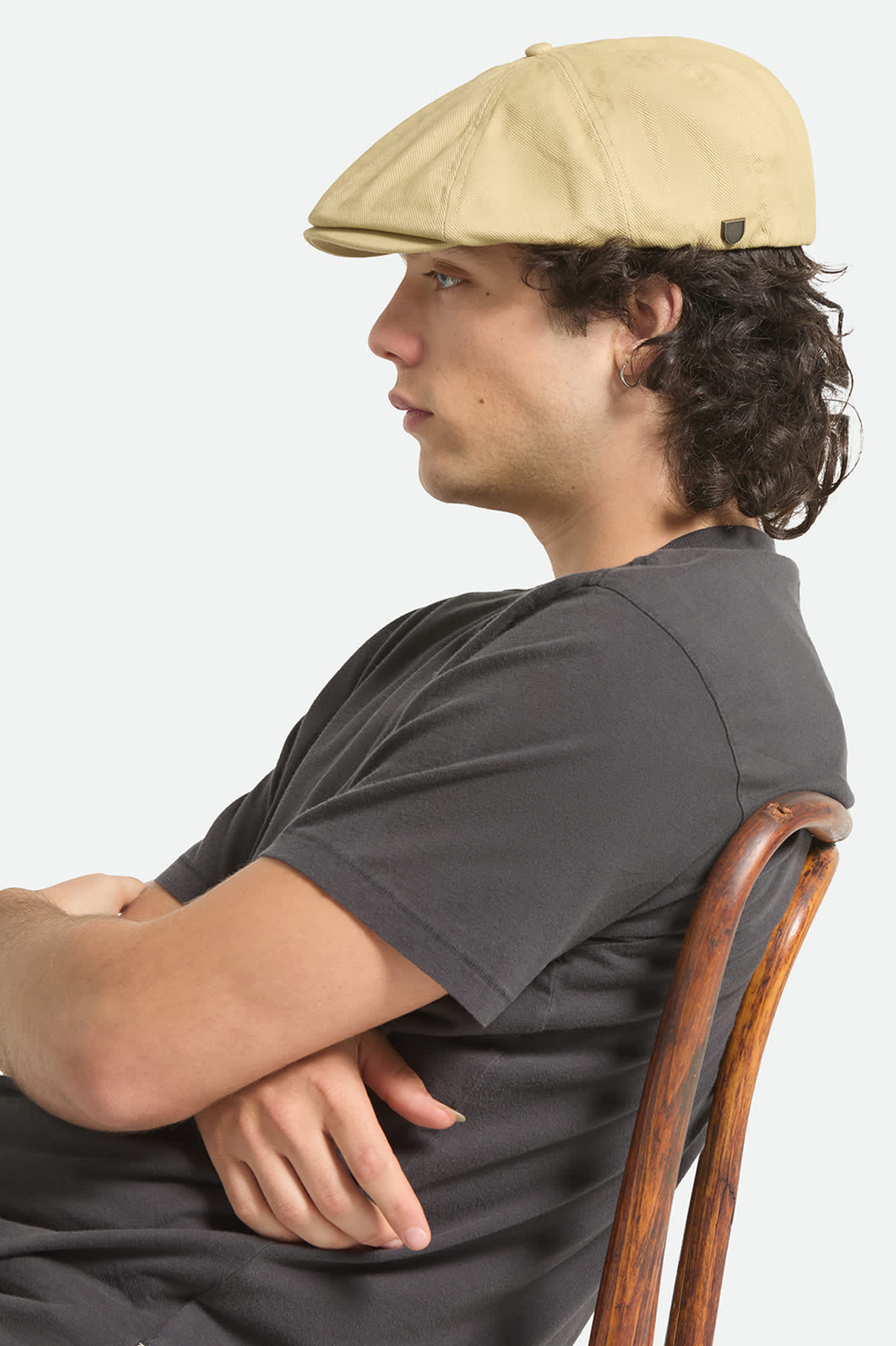 brixton-brood-newsboy-cap-schieberm-tze-washed-khaki-leinen image 3