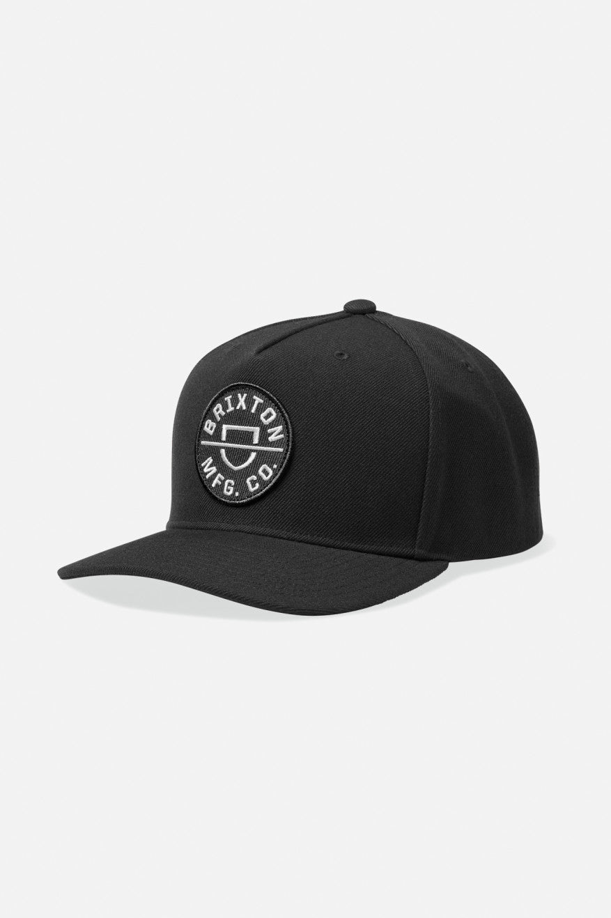 brixton-crest-snapback-cap-schwarz-5-panel image 1