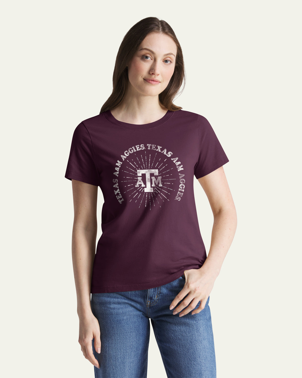 47-everyday-texas-a-m-shine-lines-tee-t-shirt-damen-rot image 1