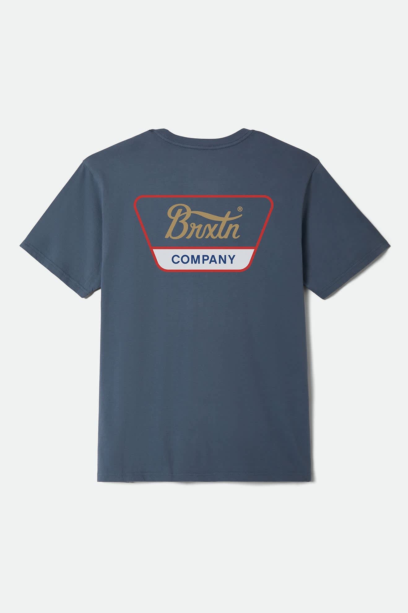 brixton-linwood-t-shirt-navy-rot-kupfer-mit-print image 6