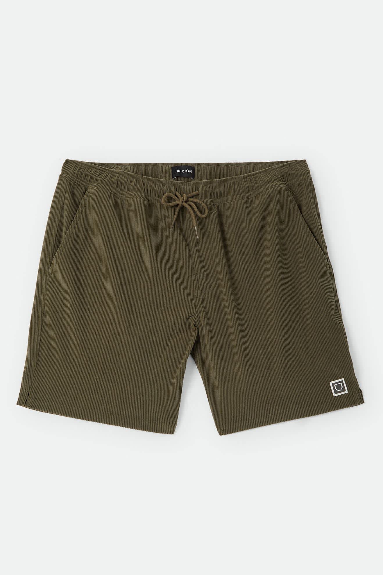 brixton-everyday-cord-shorts-dunkeloliv-kord image 1