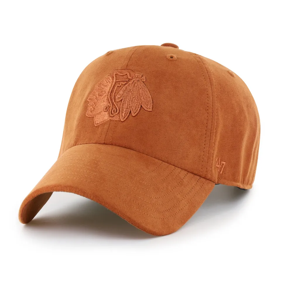 47-clean-up-ballpark-suede-blackhawks-cap-burnt-orange-osf image 1
