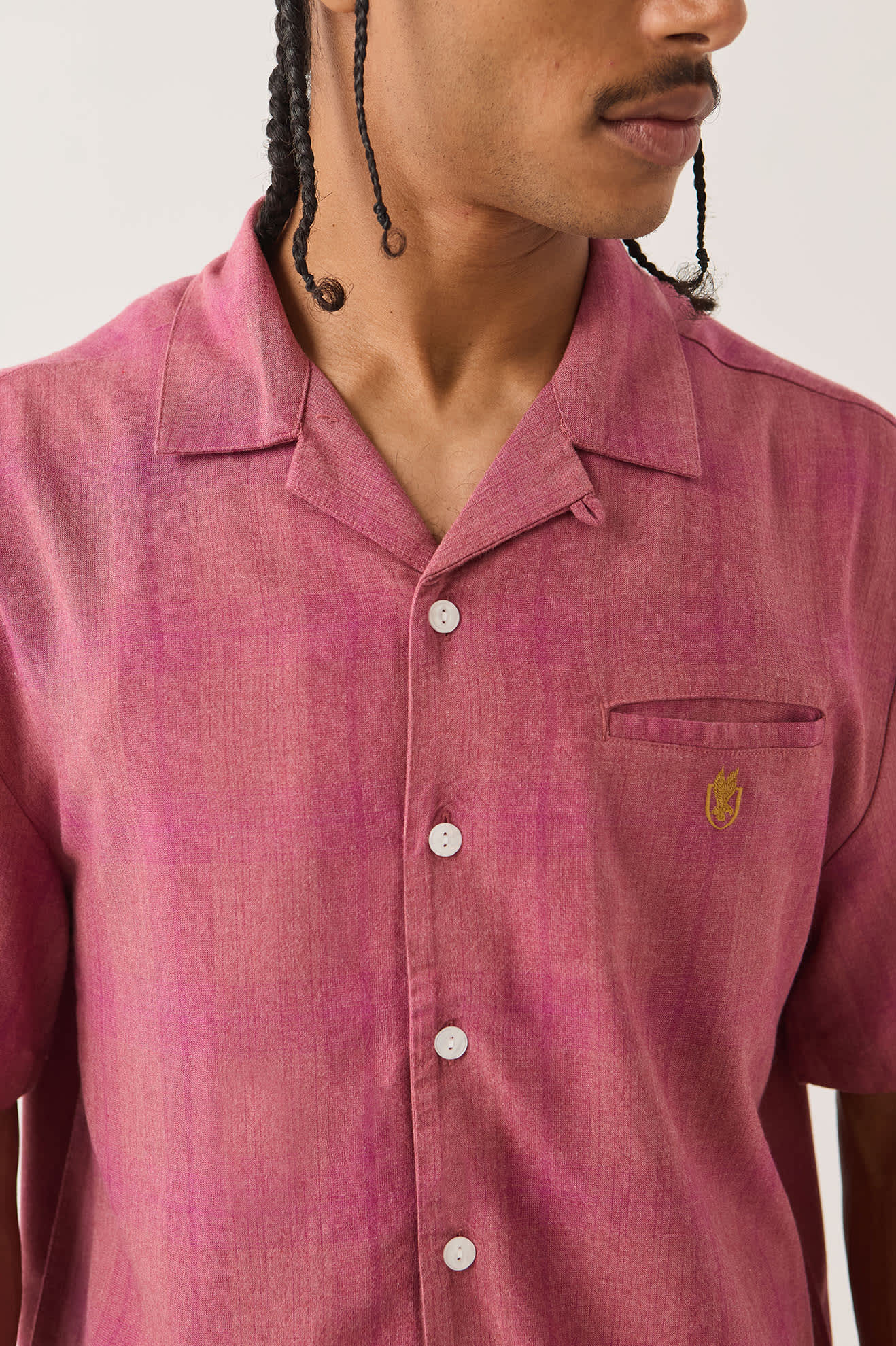 brixton-century-shirt-kurzarmhemd-pink-shadow-plaid-viskose image 5