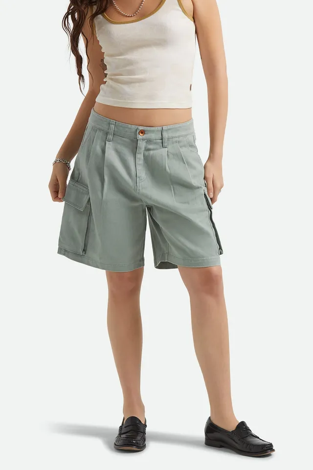 brixton-alba-baggy-carpenter-short-washed-sage-green image 1