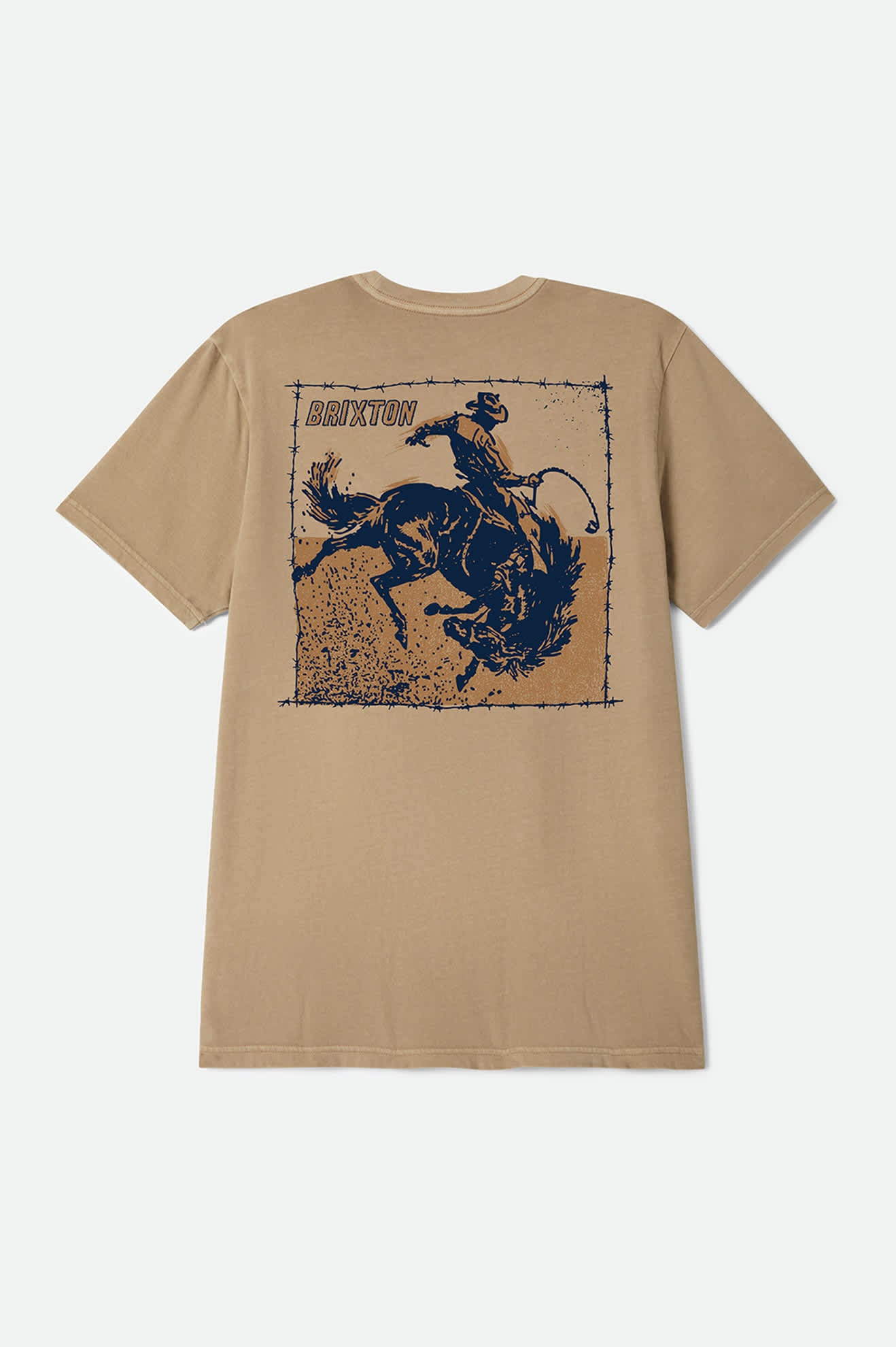 brixton-madden-t-shirt-herren-taupe-mit-pferd-print image 2