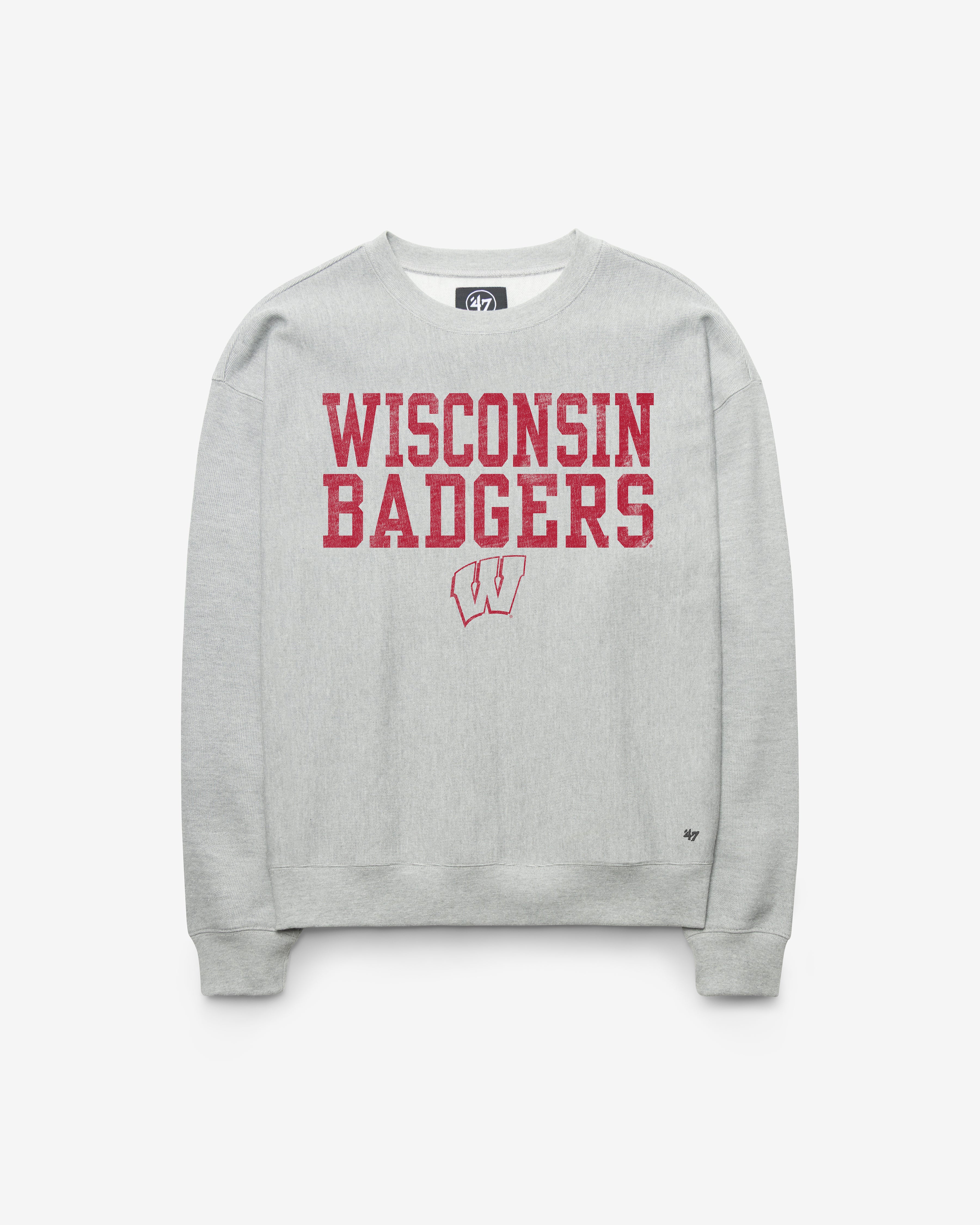 47-brand-wisconsin-badgers-campus-stack-sweatshirt-quartz-grey image 1