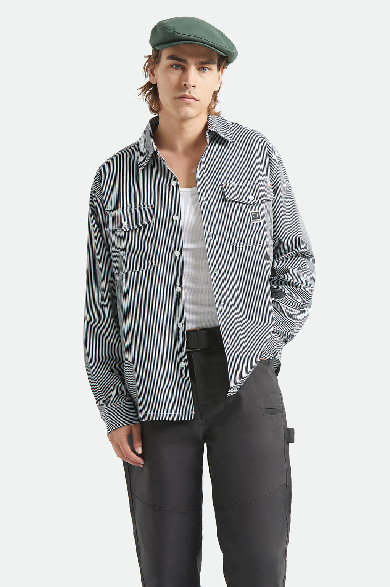 brixton-journey-lightweight-hemd-navy-white-stripe-langarm image 2