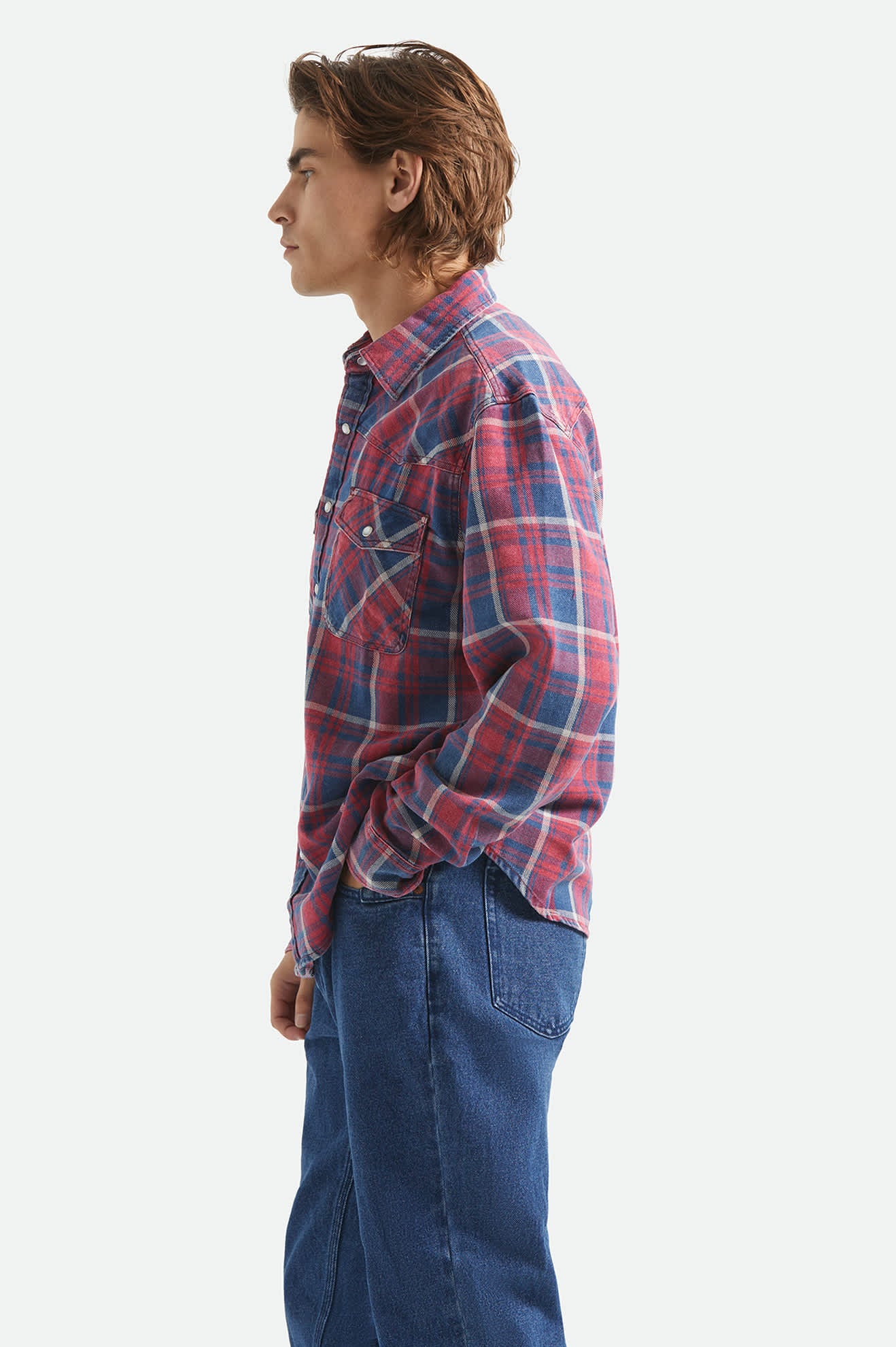 brixton-waylon-overshirt-denim-plaid-kariert-leicht image 3