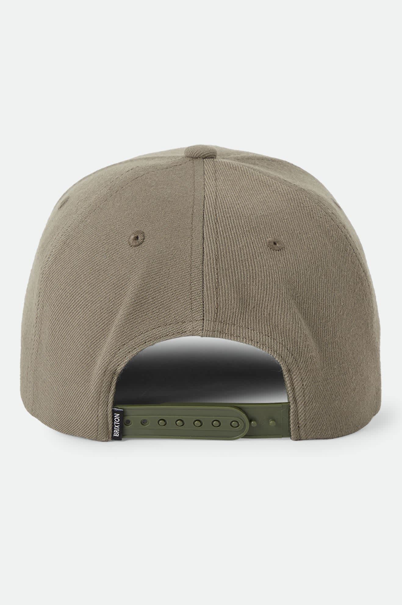 brixton-crest-snapback-cap-dark-olive-patch image 2