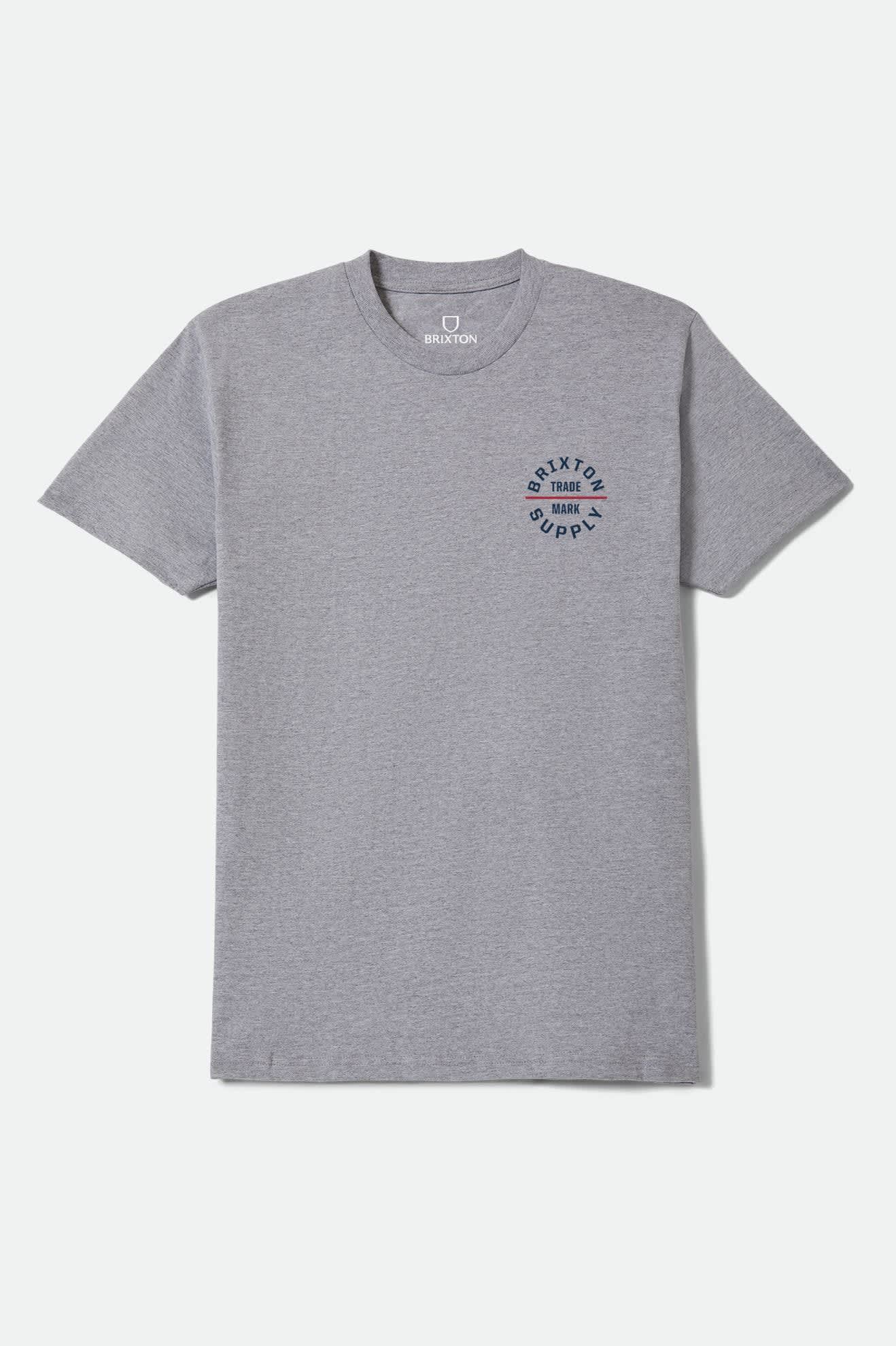 brixton-oath-standard-t-shirt-heather-grey-navy-red image 2