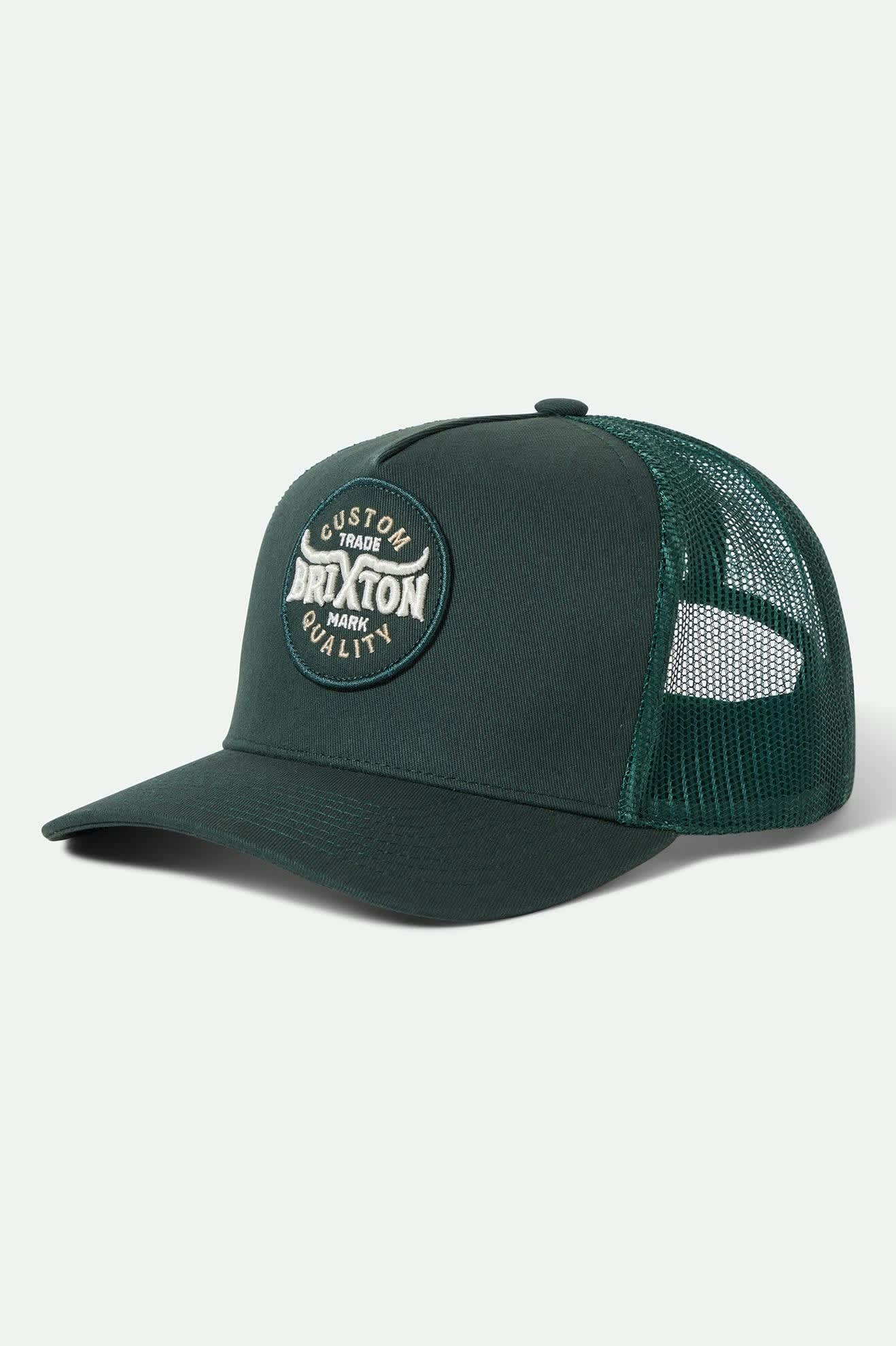 brixton-gibson-netplus-trucker-cap-deep-forest-patch image 1
