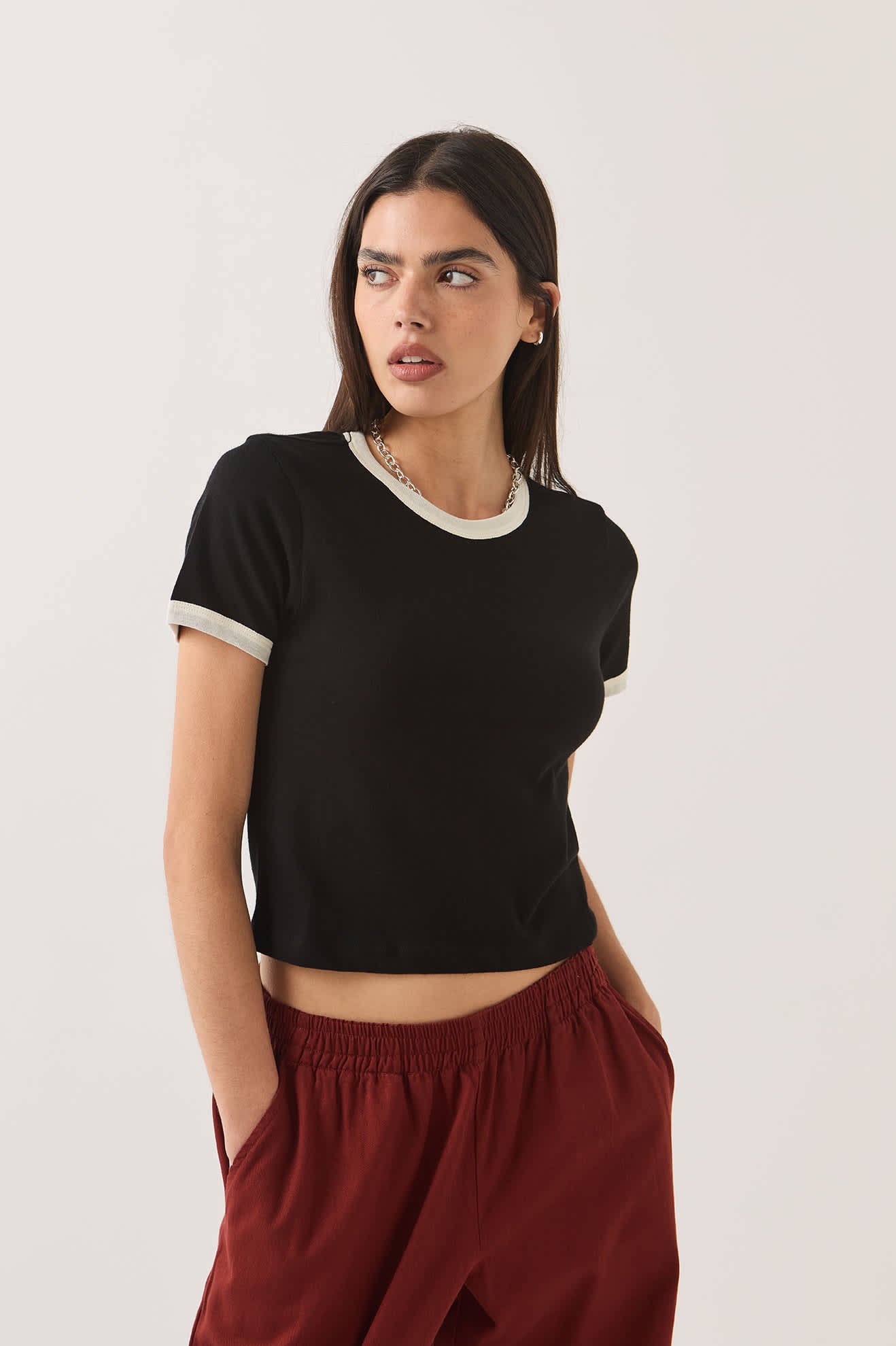 brixton-carefree-ringer-t-shirt-black-off-white-bio image 3