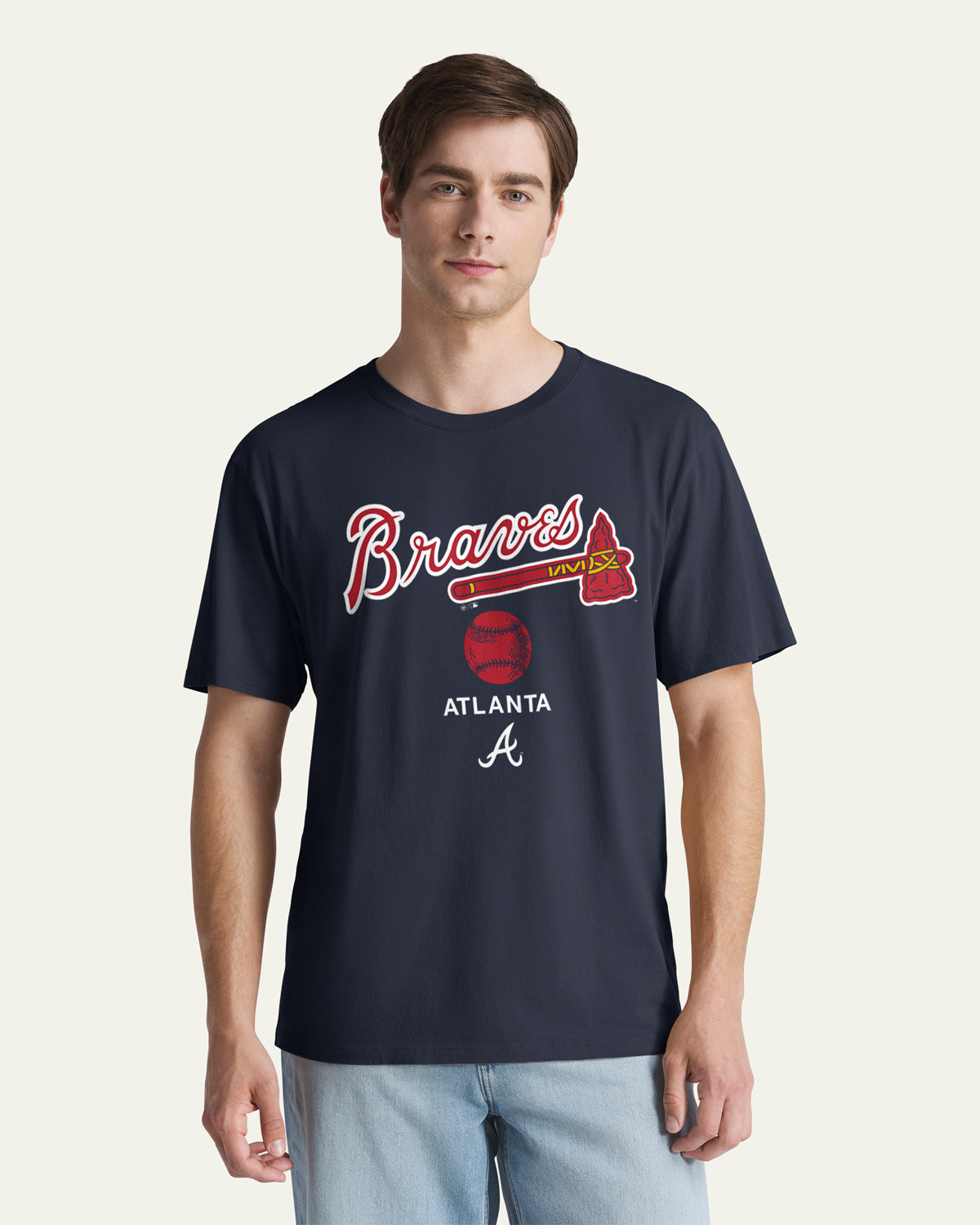 47-foundation-tee-atlanta-braves-play-block-t-shirt-herren-navy image 1