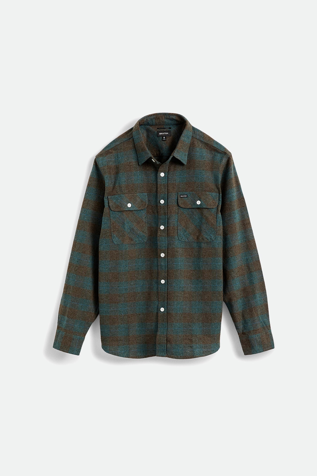 brixton-bowery-flanellhemd-ocean-blau-kariert image 1