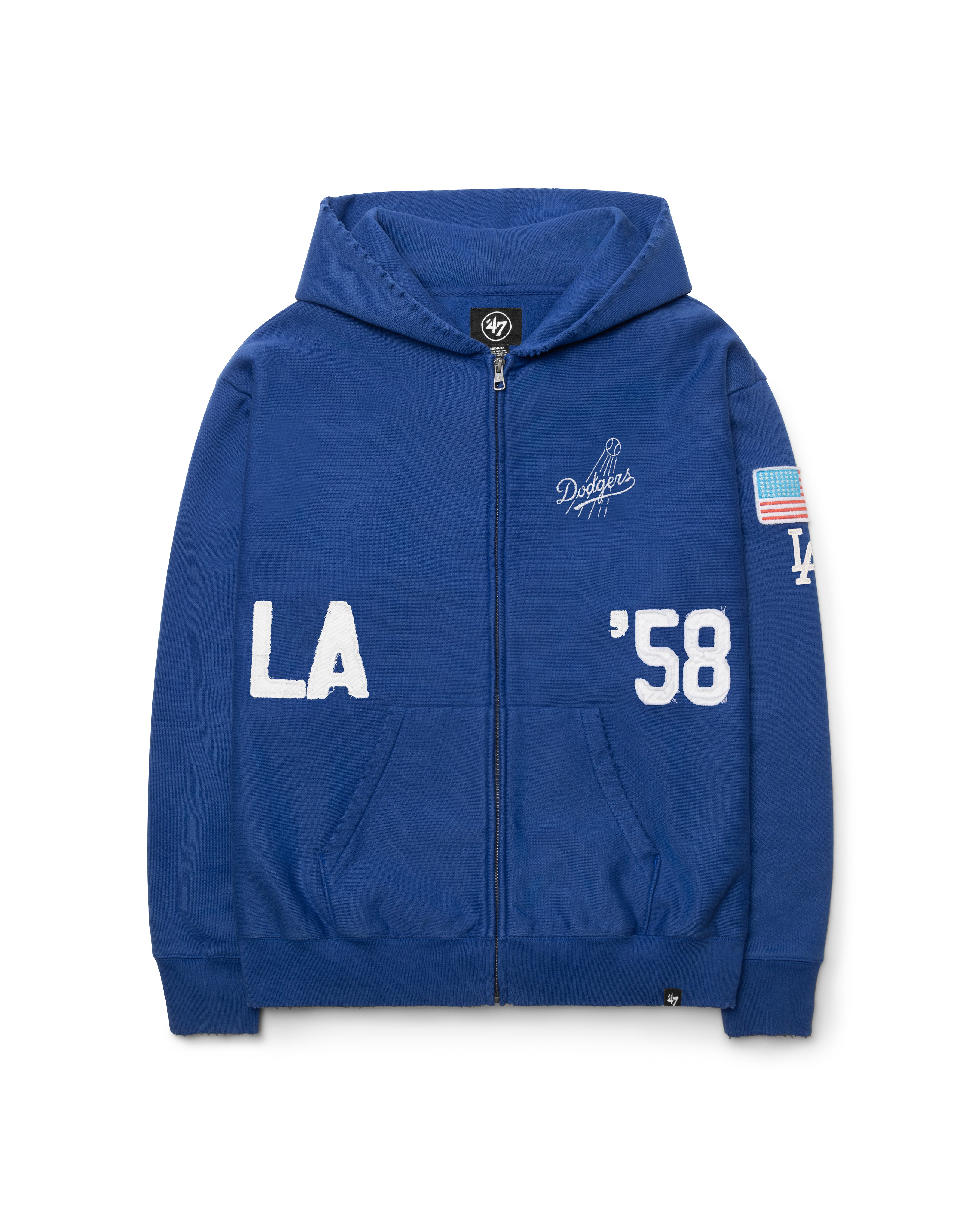 47-brand-headline-dodgers-first-nine-full-zip-hoodie-royal image 2