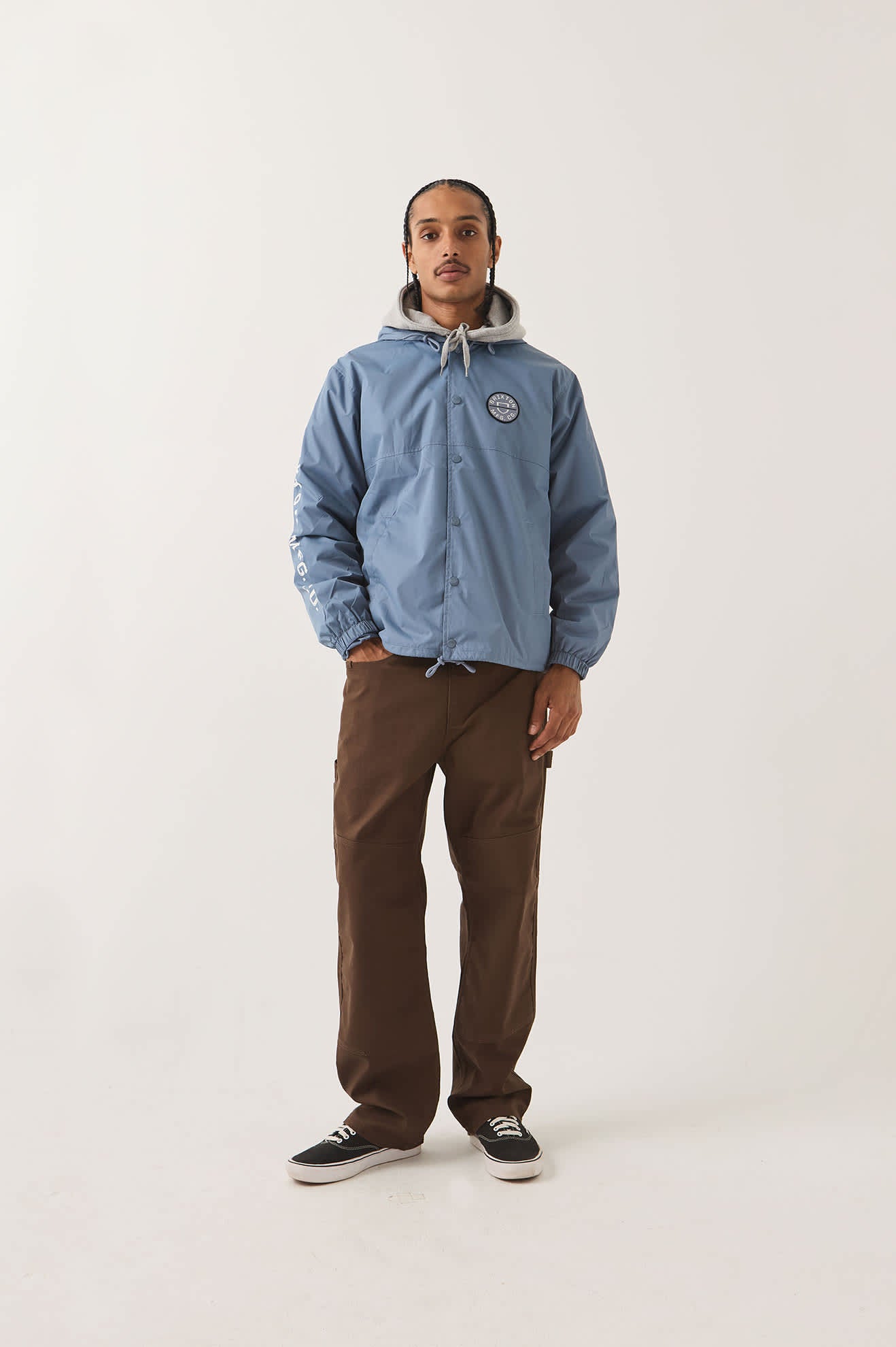 brixton-claxton-lightweight-jacke-kapuze-slate-blue image 2