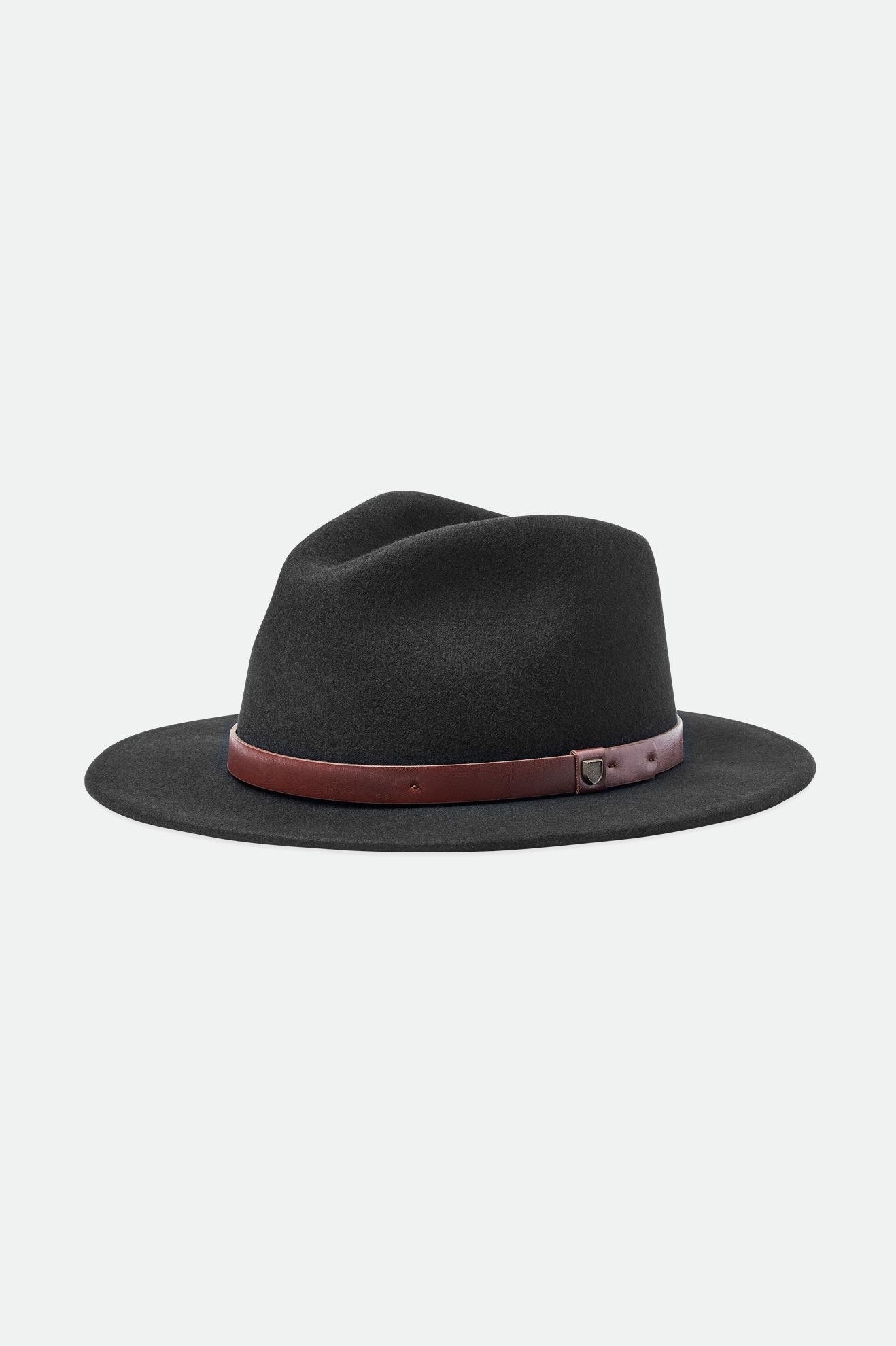 brixton-messer-fedora-filzhut-schwarz-wollfilz image 1
