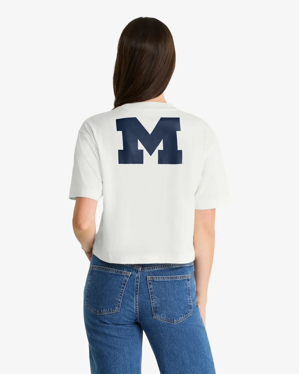 47-reed-city-michigan-wolverines-crop-shirt-sandstone image 1