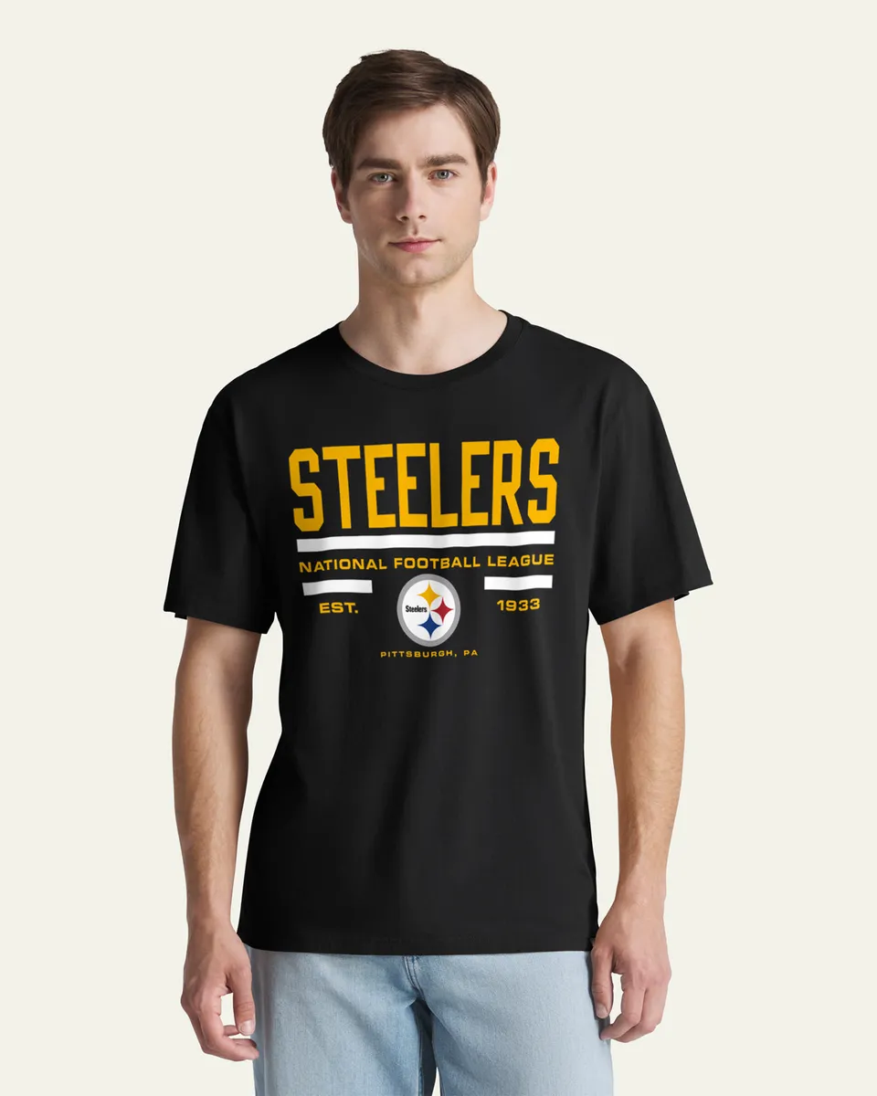 47-foundation-tee-pittsburgh-steelers-stack-block-t-shirt-schwarz image 1