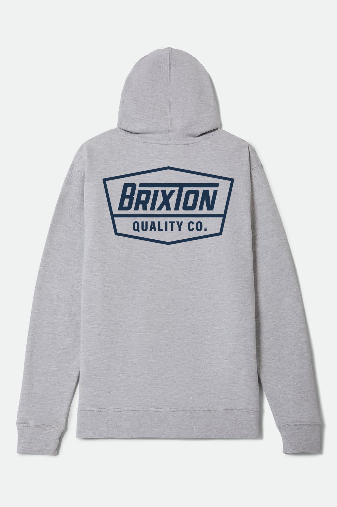 brixton-regal-hoodie-grau-mit-backprint-und-kapuze image 1