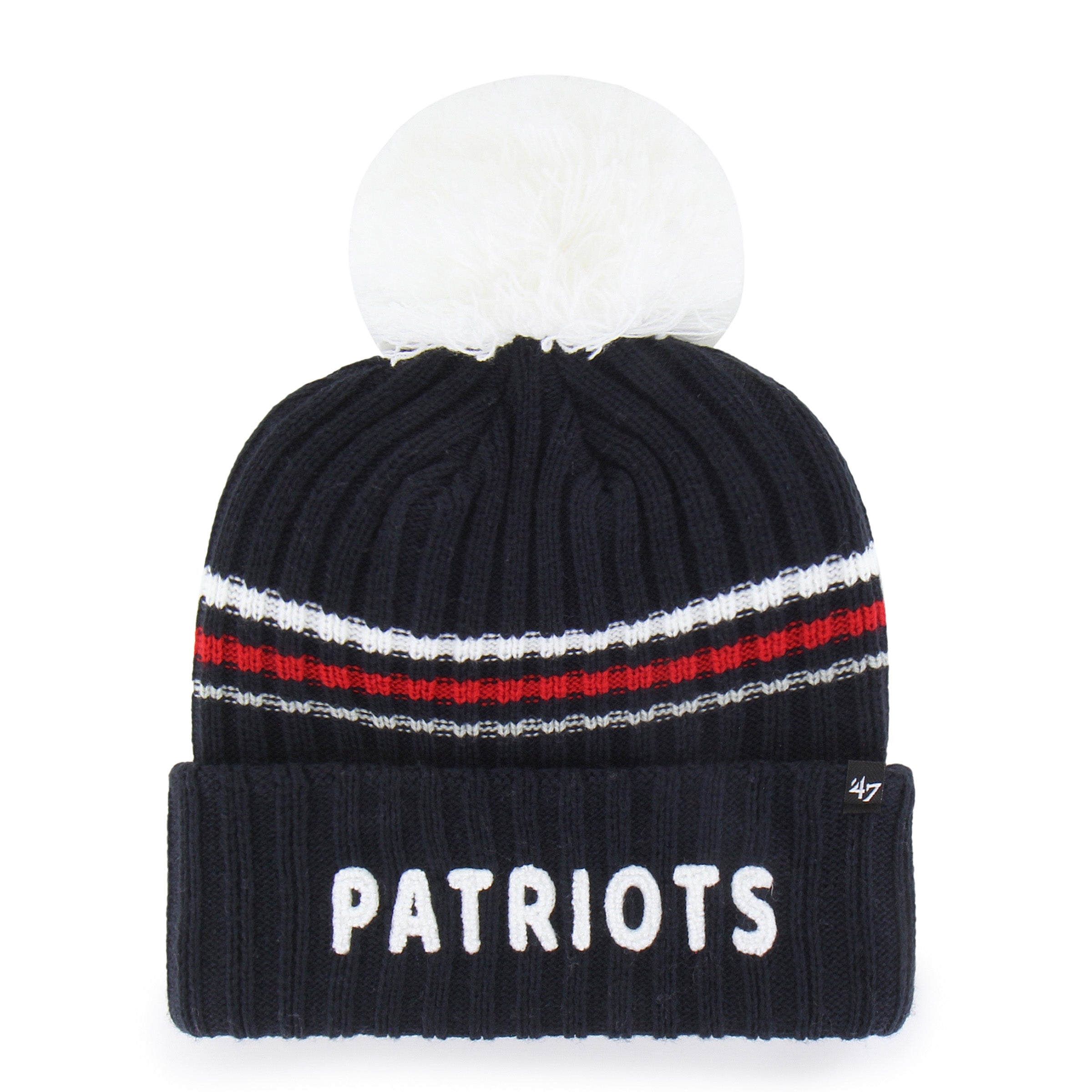 47-new-england-patriots-fuzzy-script-cuff-knit-m-tze-navy-damen image 1