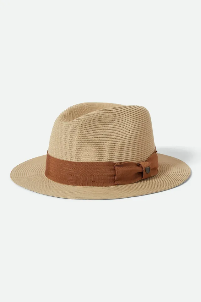 brixton-roma-straw-fedora-hut-natural-bronze-packable-stroh image 1