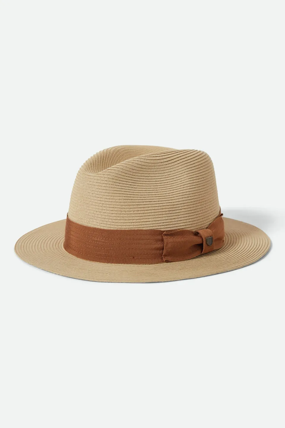brixton-roma-straw-fedora-hut-natural-bronze-packable-stroh image 1
