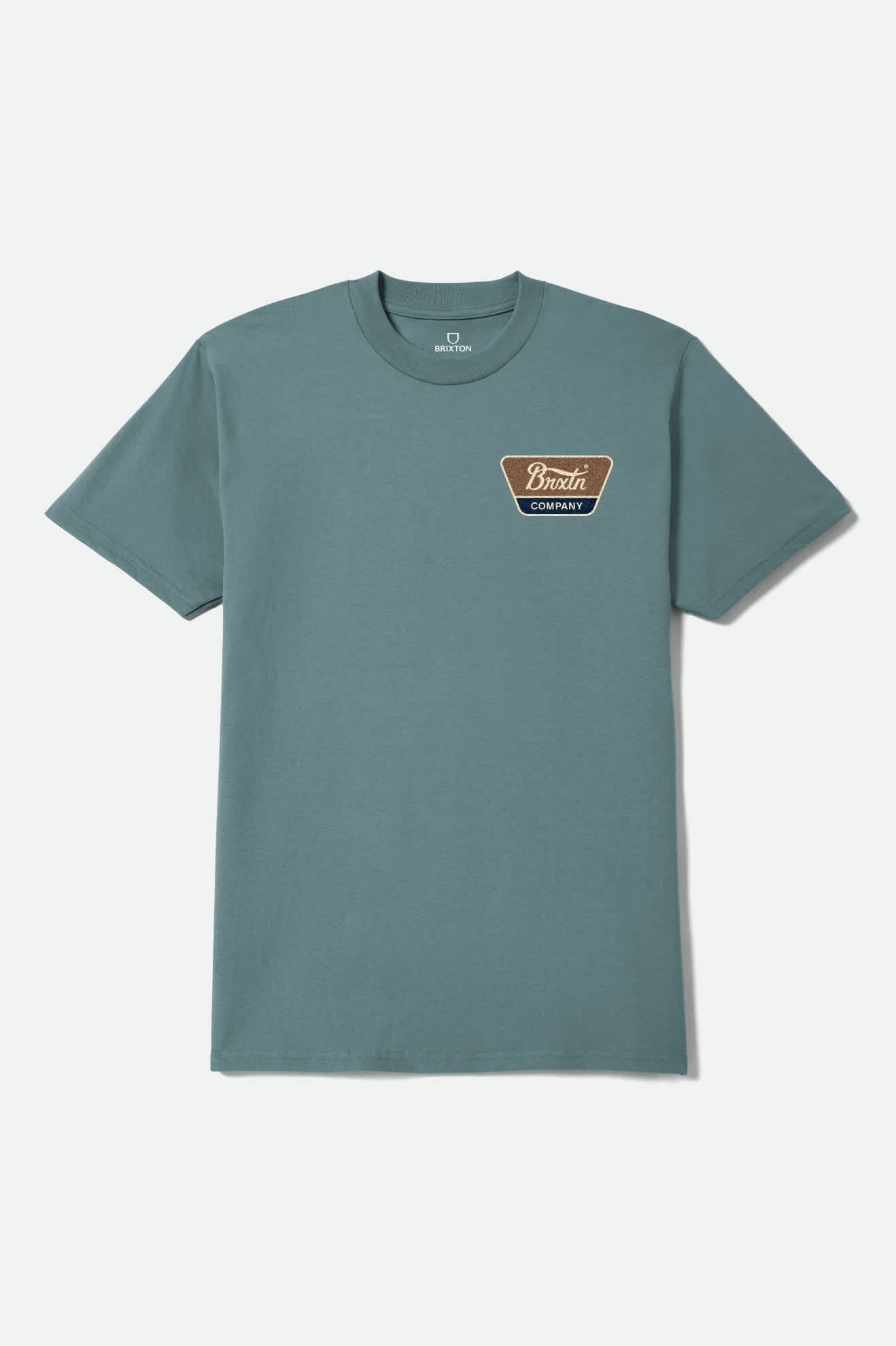 brixton-linwood-t-shirt-ocean-breeze-brown-dark-navy-standard image 1