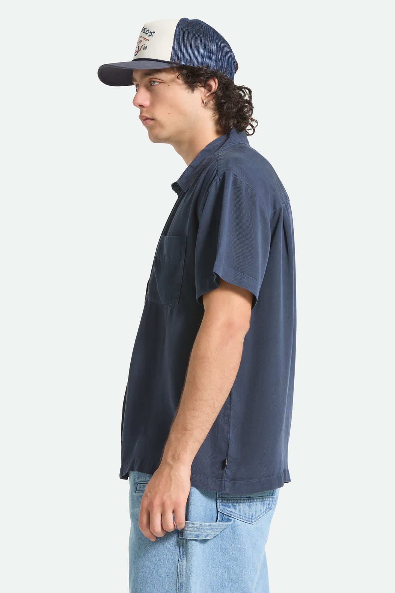 brixton-cooling-comfort-kurzarmhemd-midnight-navy-tencel image 3