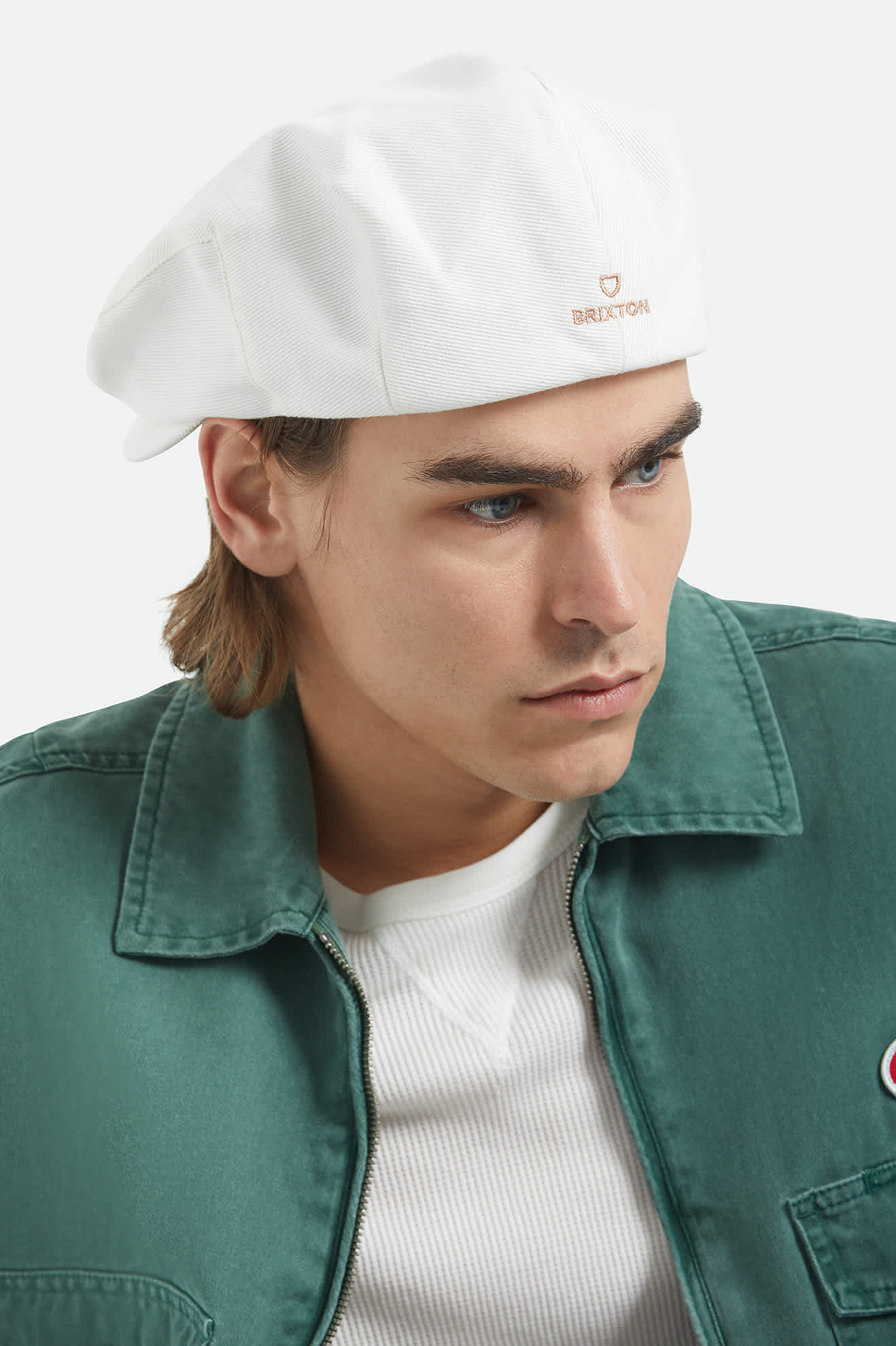 brixton-barrel-alpha-snap-flatcap-whitecap-baumwolle image 2
