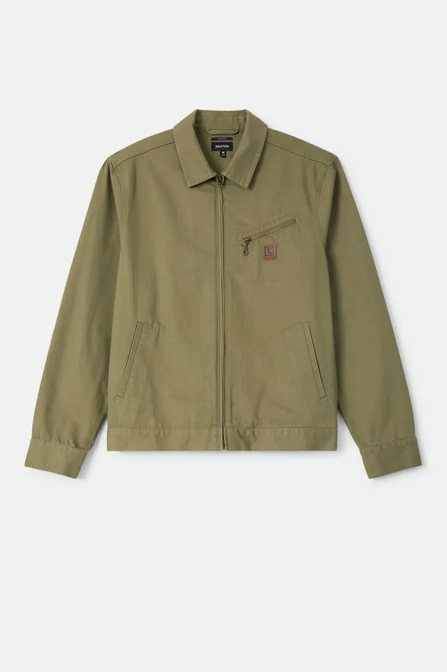 brixton-mechanic-garage-zip-jacke-olive-surplus-canvas image 1