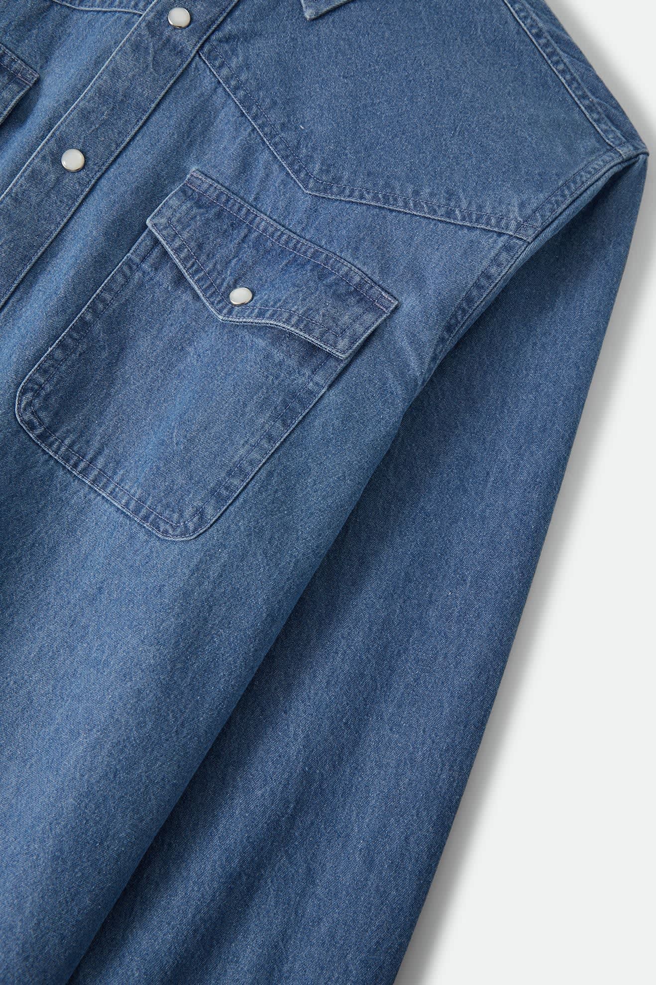 brixton-waylon-lightweight-overshirt-medium-wash-chambrey image 7