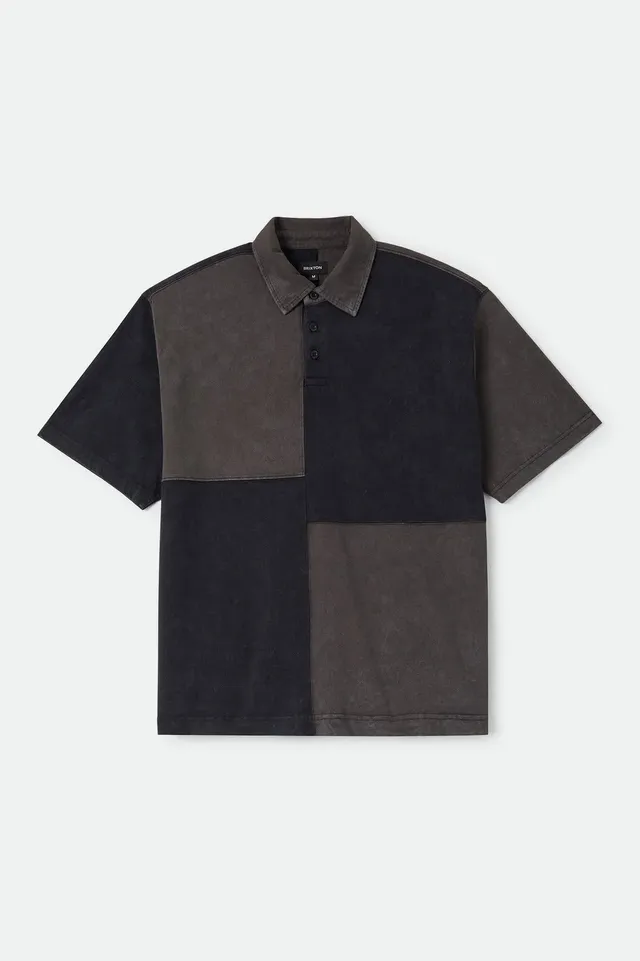 brixton-deco-relaxed-polo-t-shirt-washed-black-baumwolle image 1