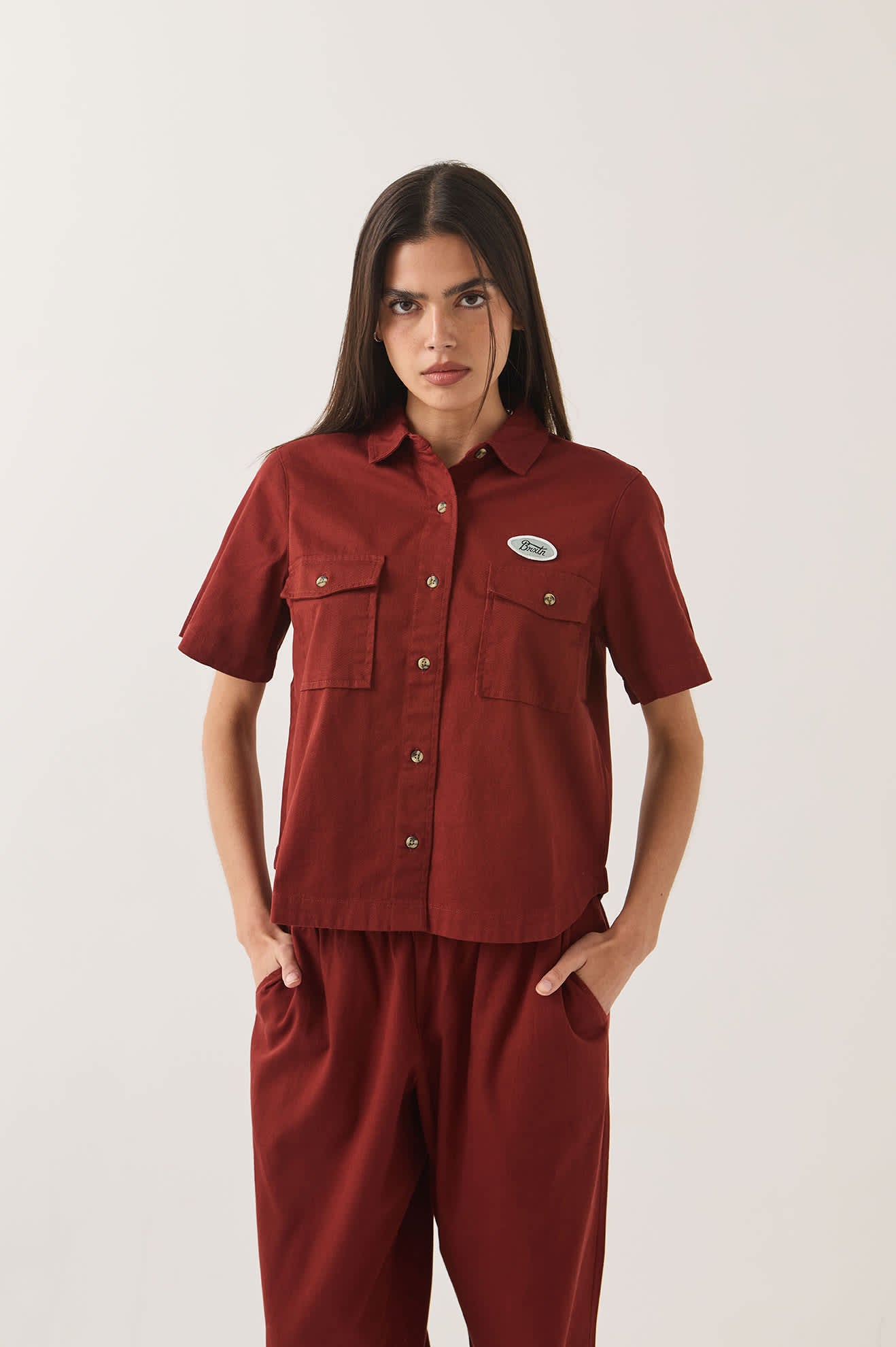 brixton-mechanics-damenhemd-dark-brick-twill image 6