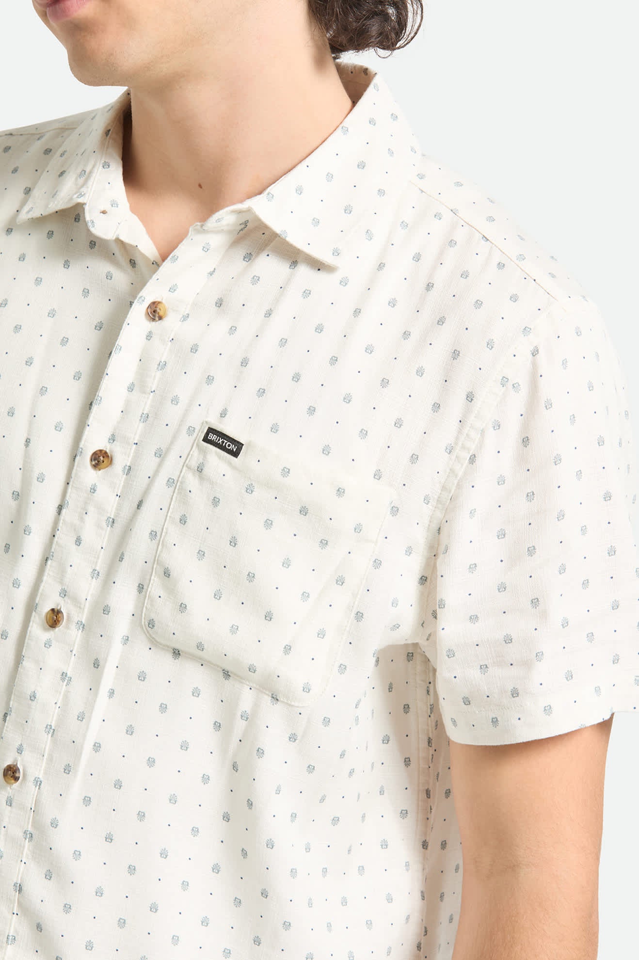 brixton-charter-slub-kurzarmhemd-off-white-micro-geo image 5