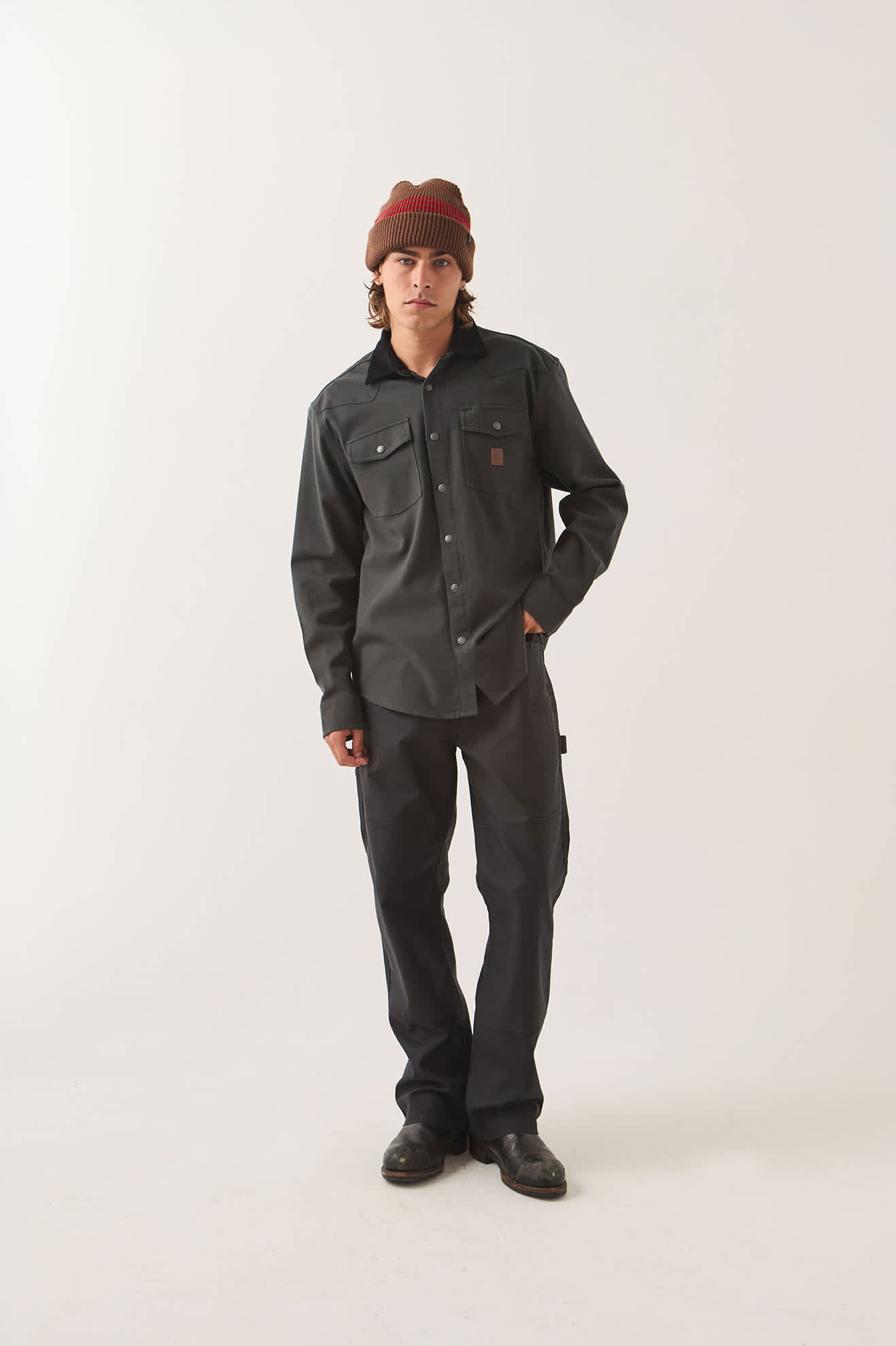 brixton-bowery-builders-ranch-performance-flannel-flanellhemd-schwarz image 2