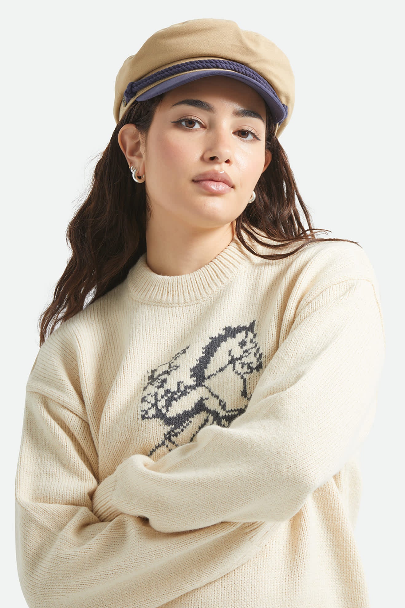 brixton-fiddler-fisherman-cap-sand-washed-navy-twill image 8